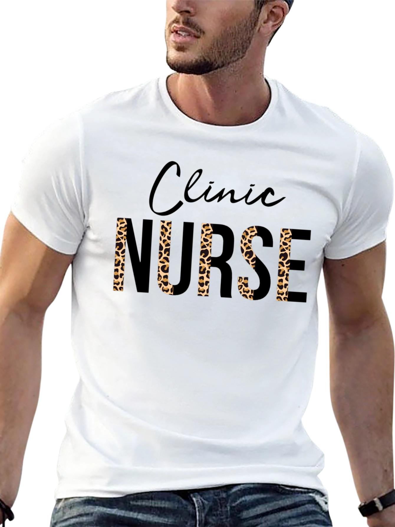 Clinic Nurse Leopard Print T-Shirt