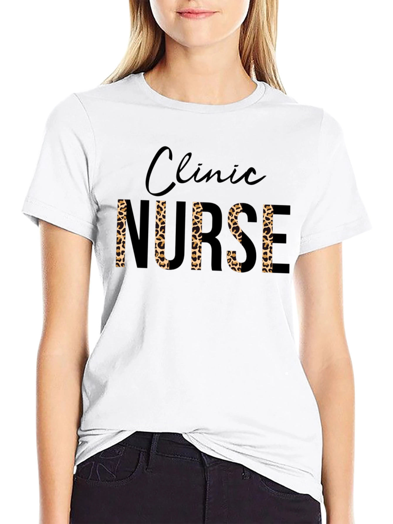 Clinic Nurse Leopard Print T-Shirt