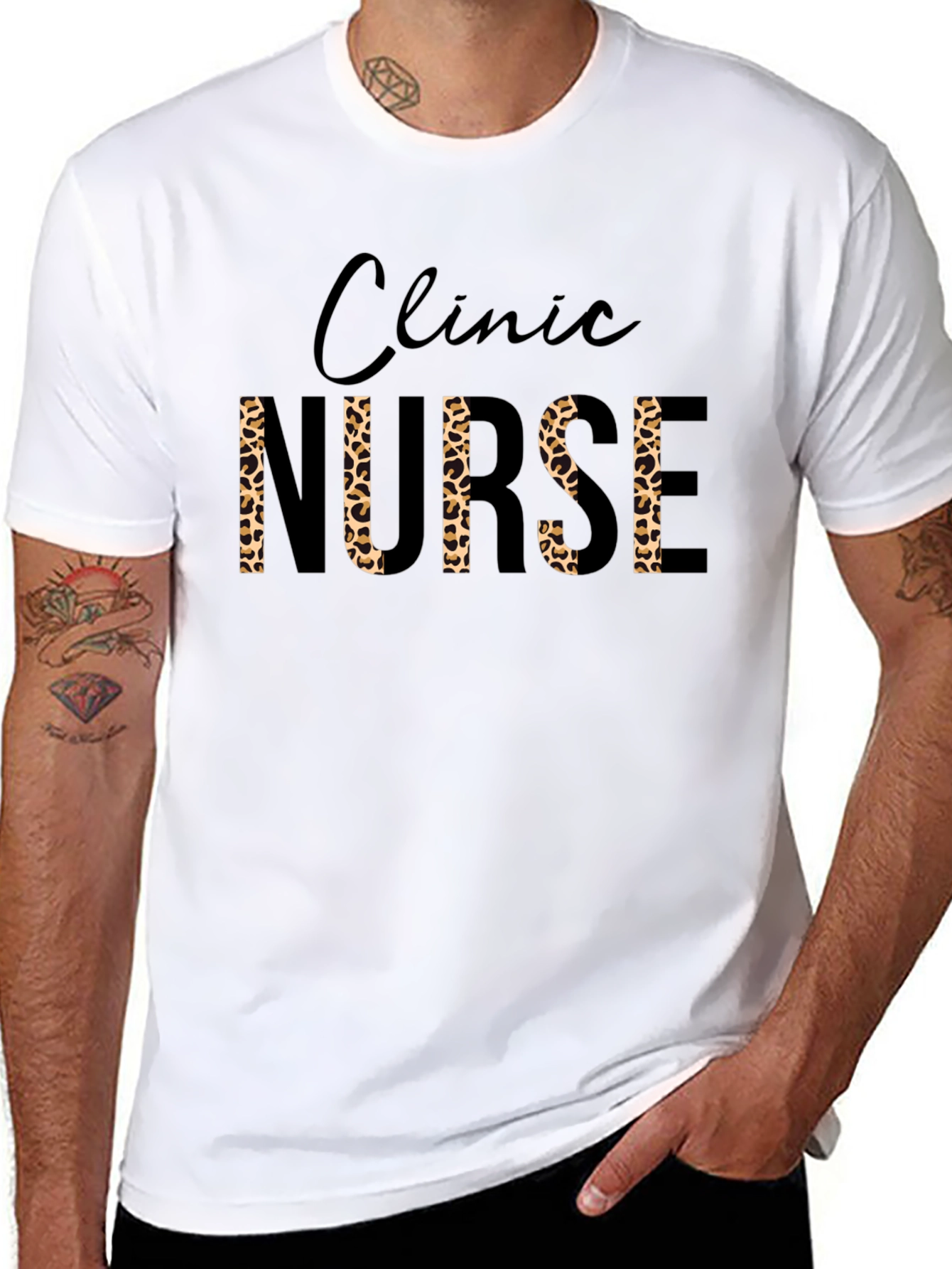 Clinic Nurse Leopard Print T-Shirt