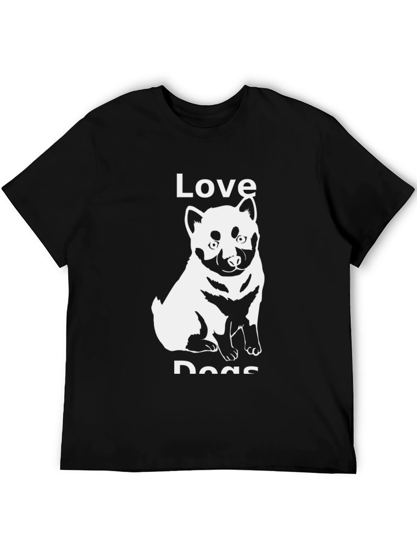 Love Dogs Black T-Shirt - Dog Lover Tee
