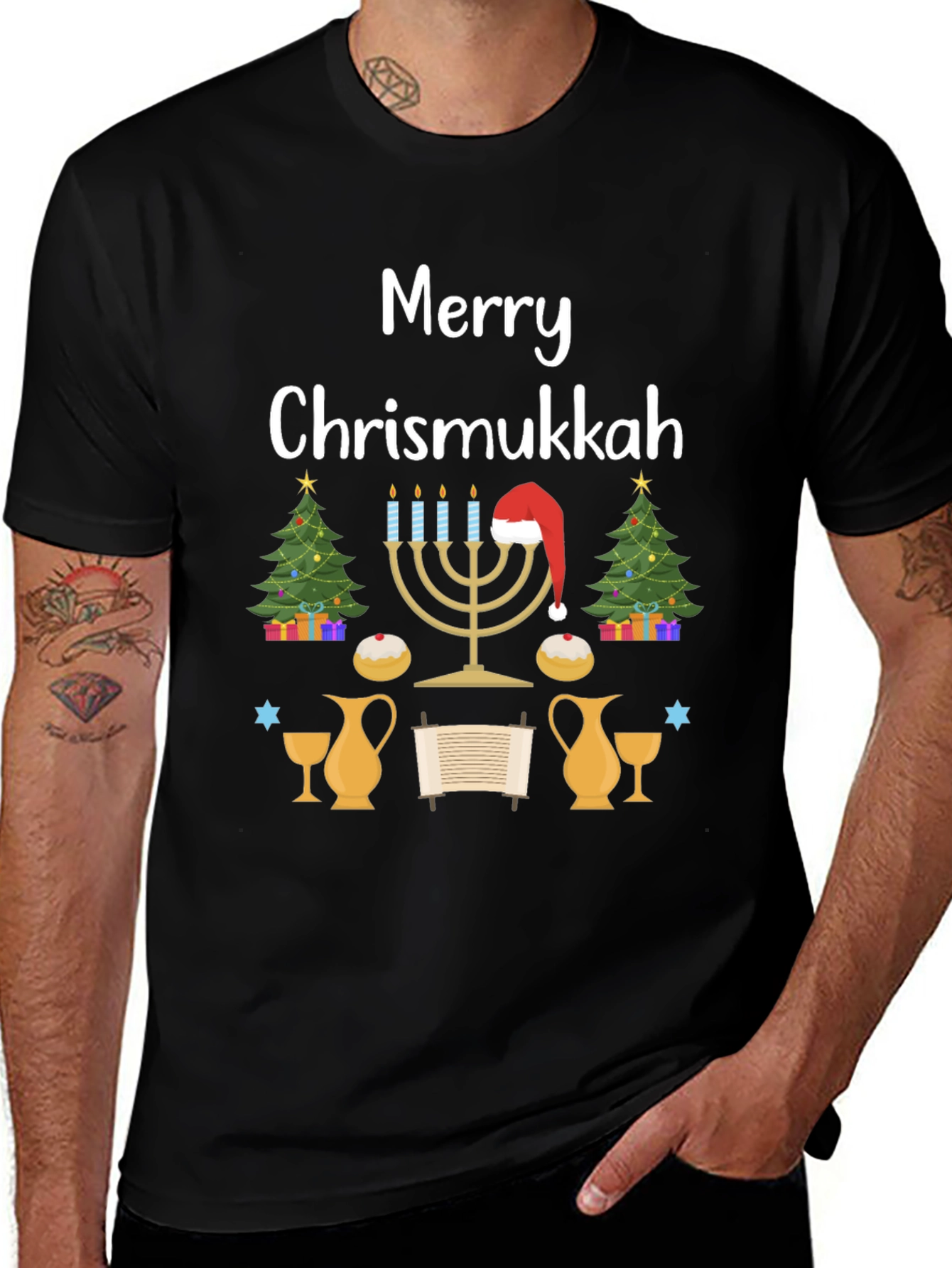 Merry Chrismukkah Festive Holiday T-Shirt