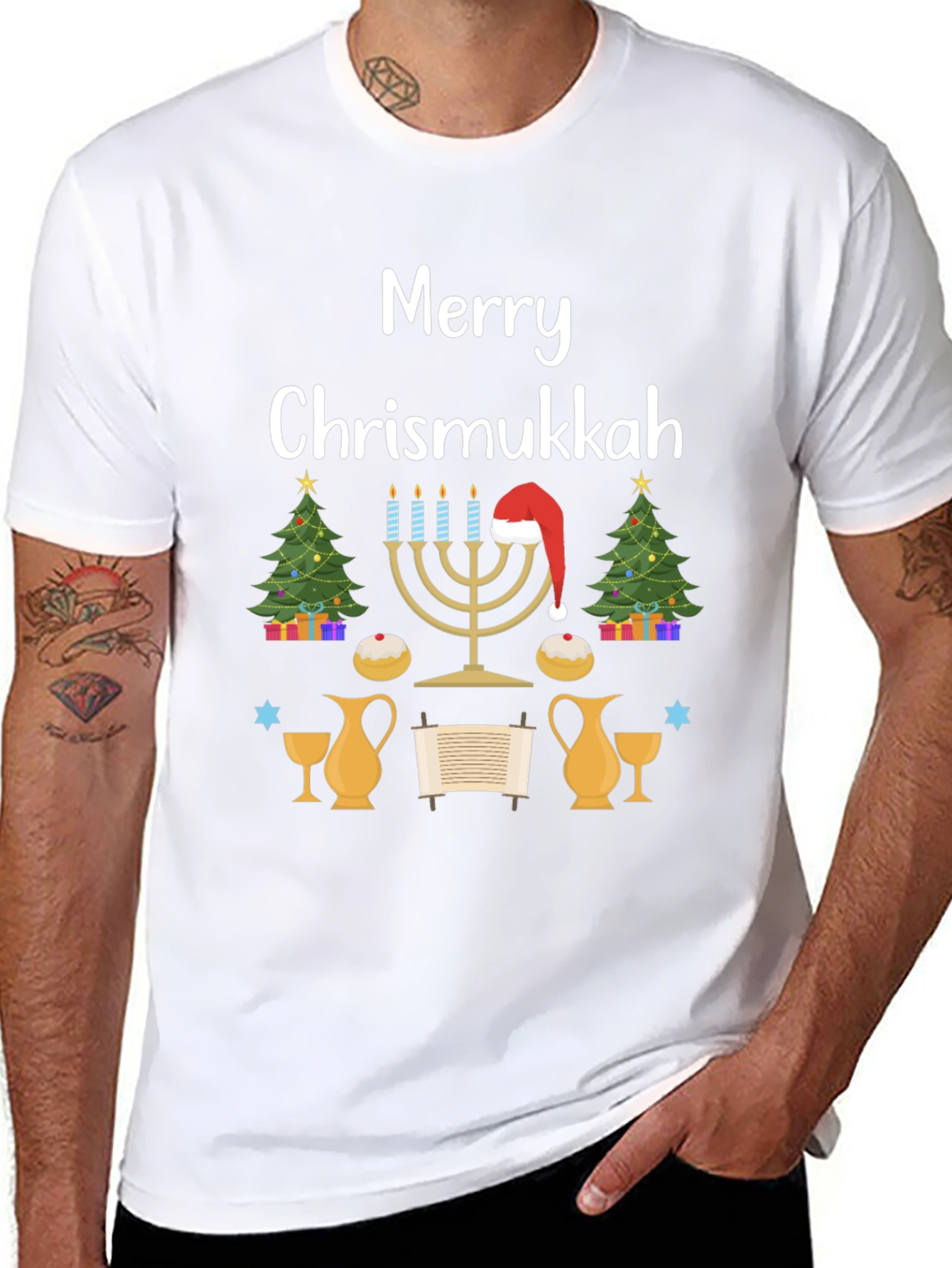 Merry Chrismukkah Festive Holiday T-Shirt