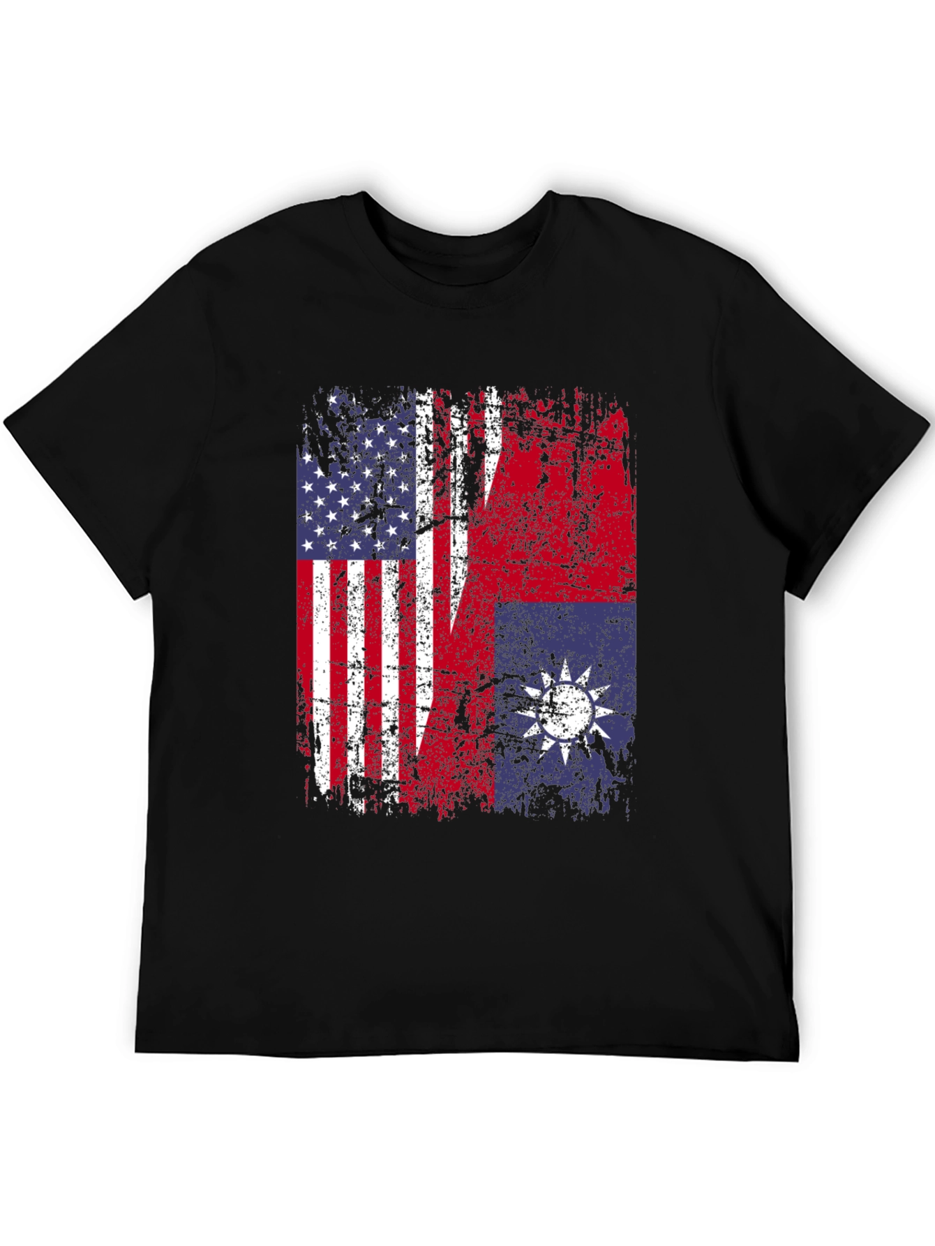 USA Taiwan Flag Graphic T-Shirt