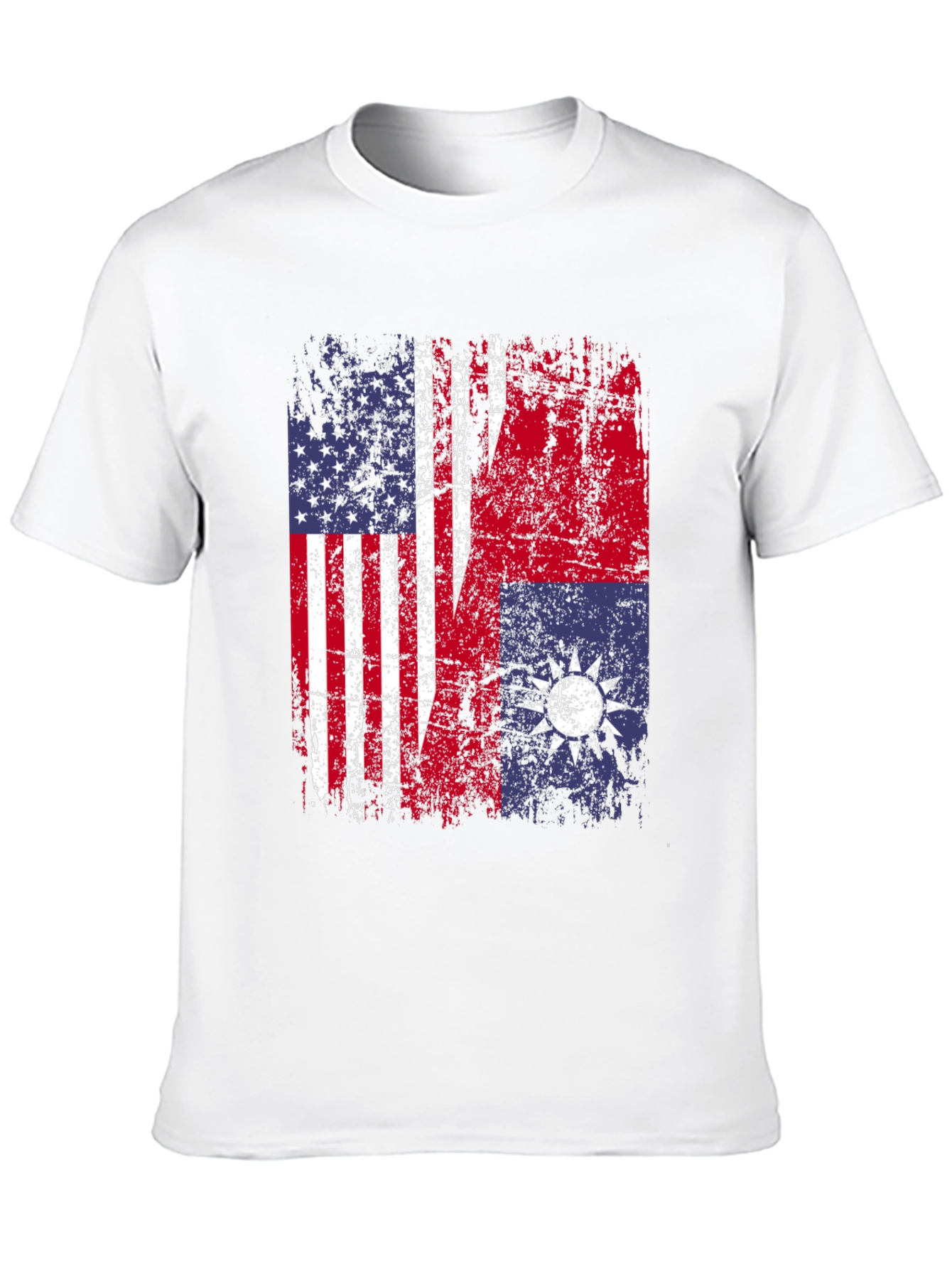 USA Taiwan Flag Graphic T-Shirt