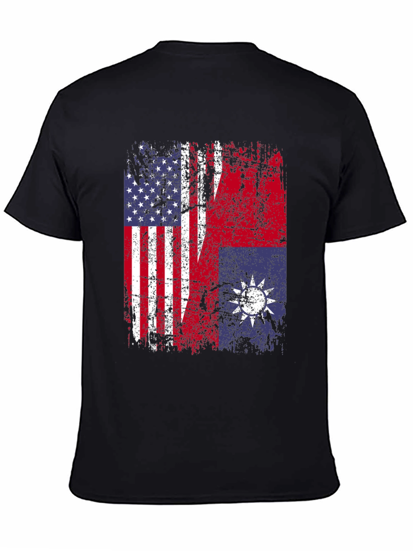 USA Taiwan Flag Graphic T-Shirt