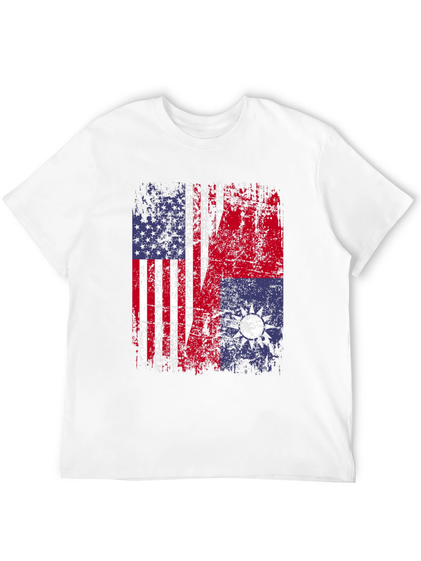 USA Taiwan Flag Graphic T-Shirt