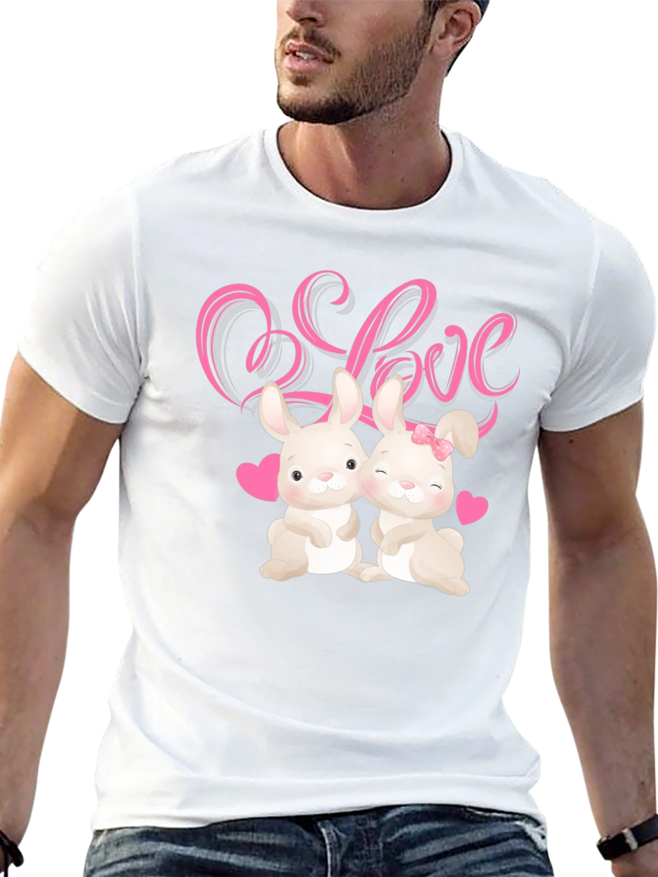 Love Bunnies Black Graphic Tee