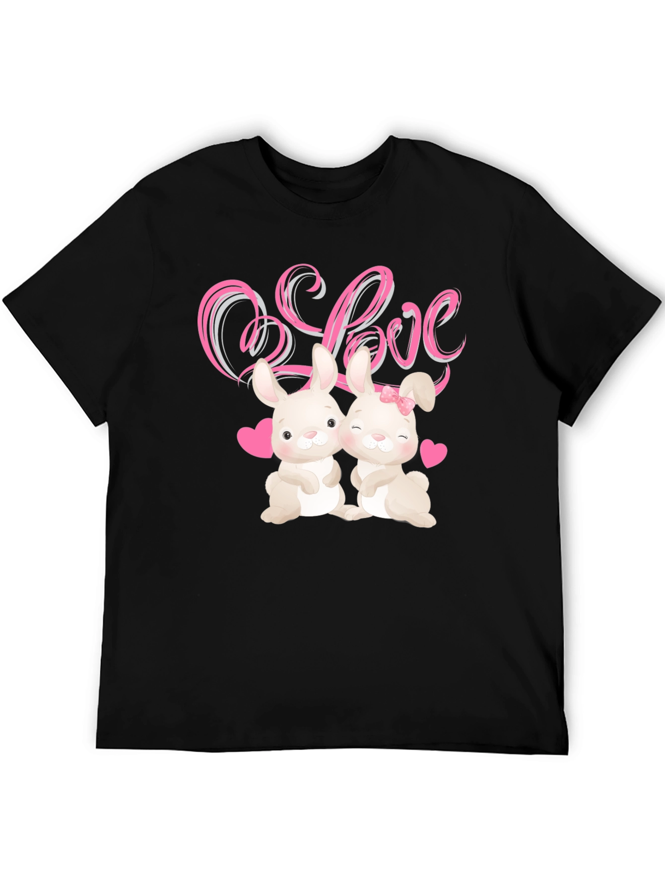Love Bunnies Black Graphic Tee