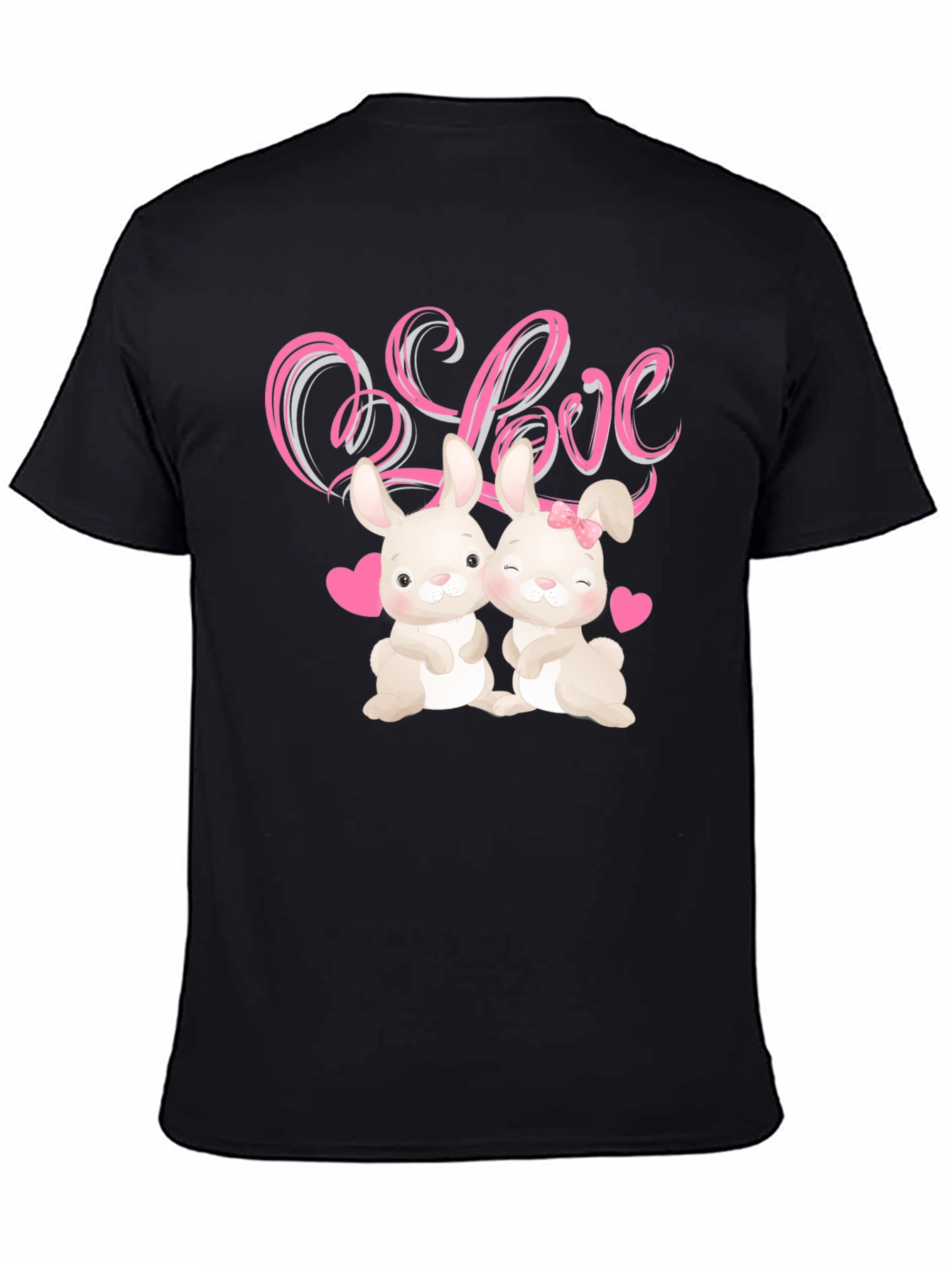 Love Bunnies Black Graphic Tee