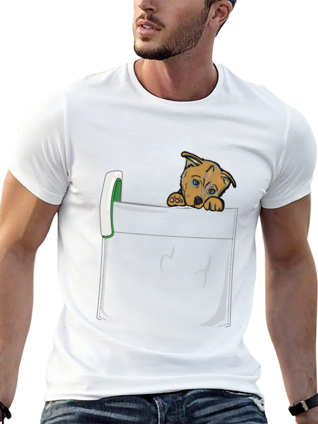 Puppy Peek Pocket Tee