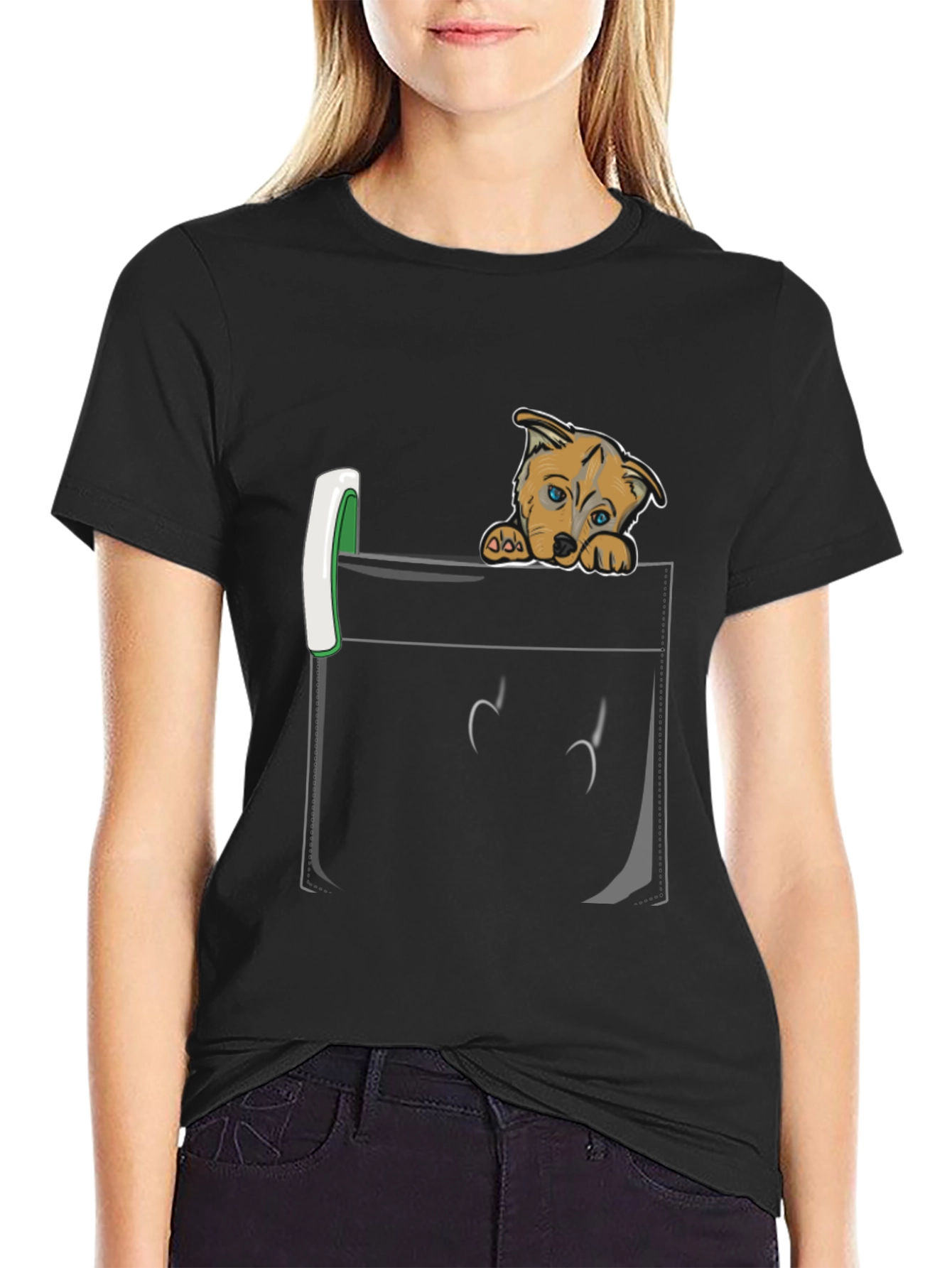 Puppy Peek Pocket Tee