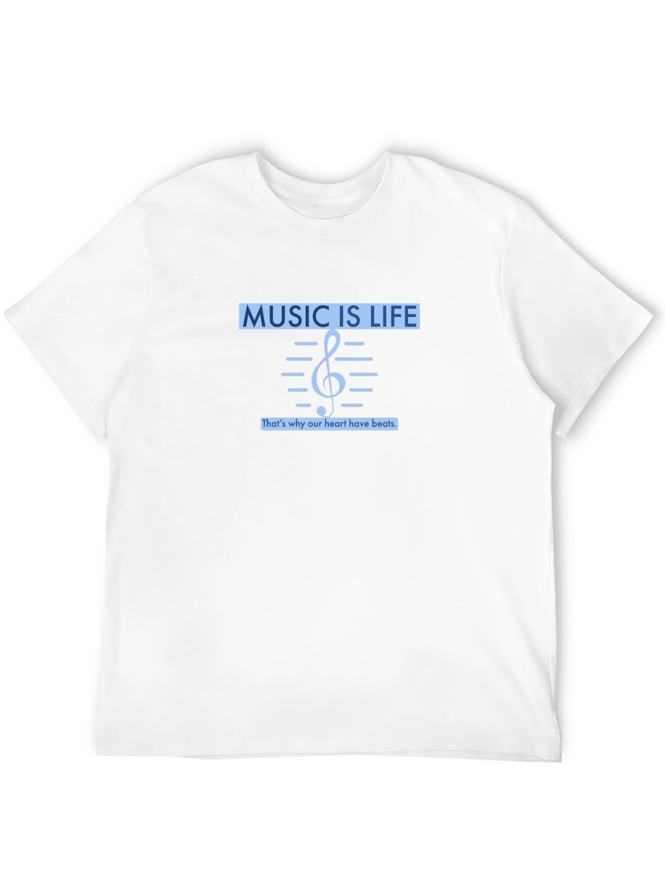 Music Is Life Mens Black Graphic T-Shirt