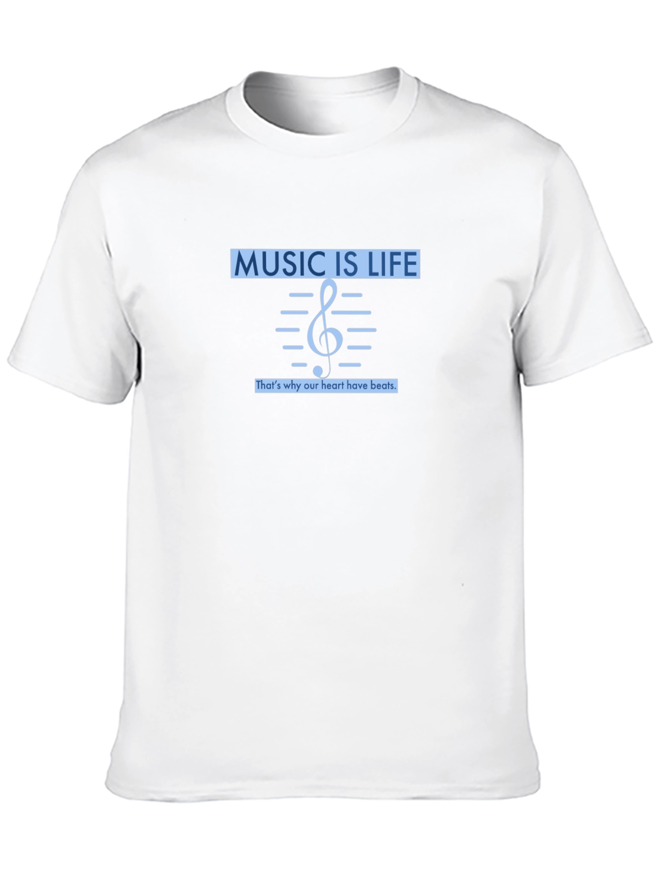 Music Is Life Mens Black Graphic T-Shirt
