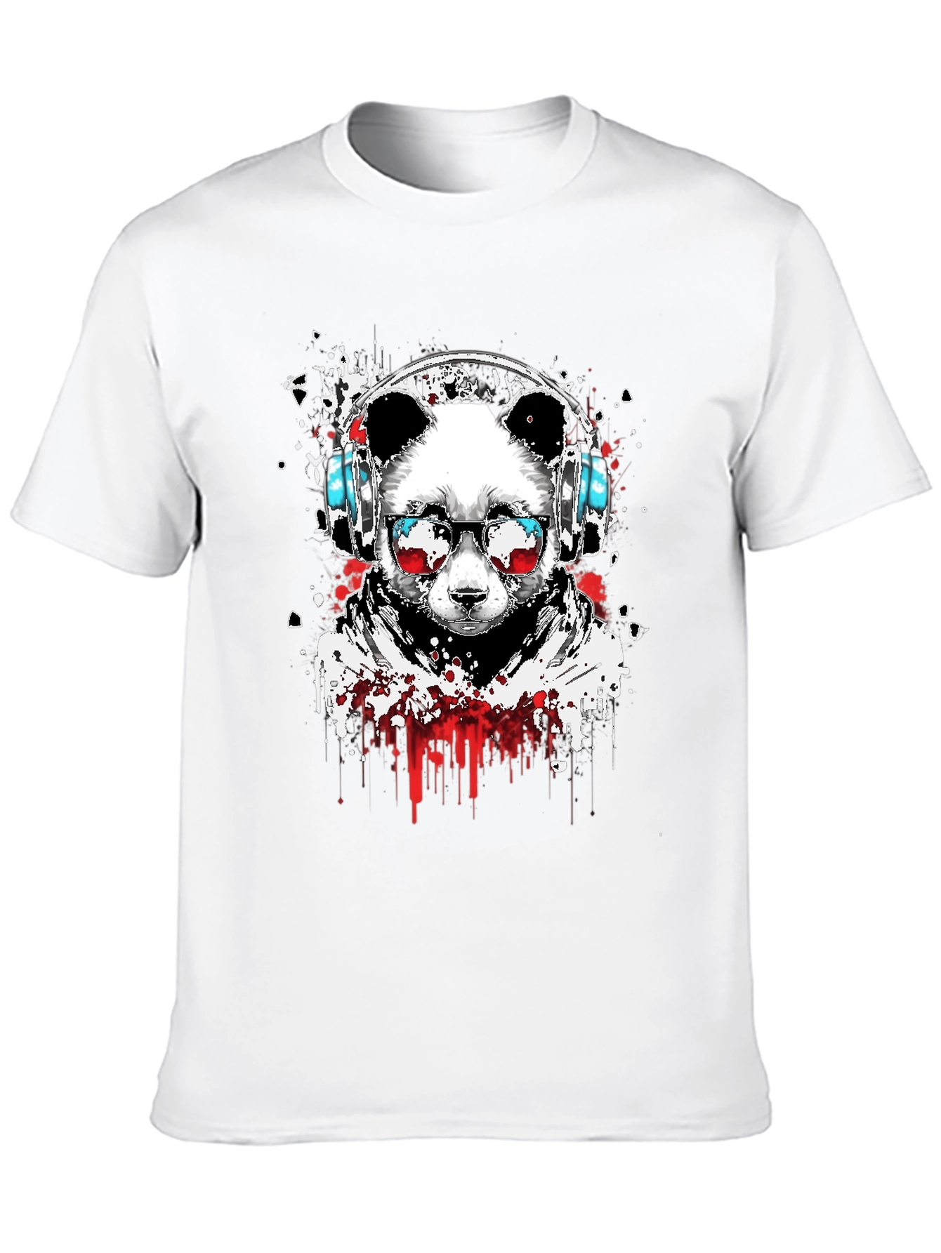 Cool Panda DJ Graphic T-Shirt - Black
