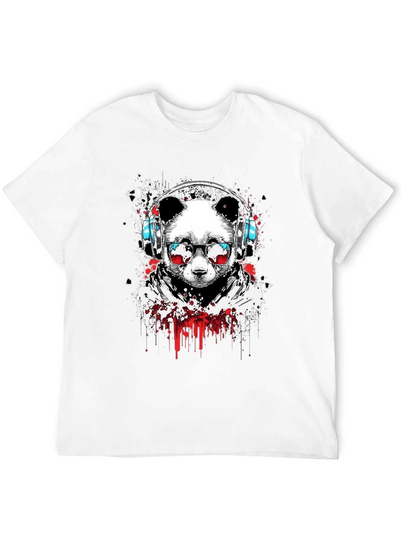 Cool Panda DJ Graphic T-Shirt - Black