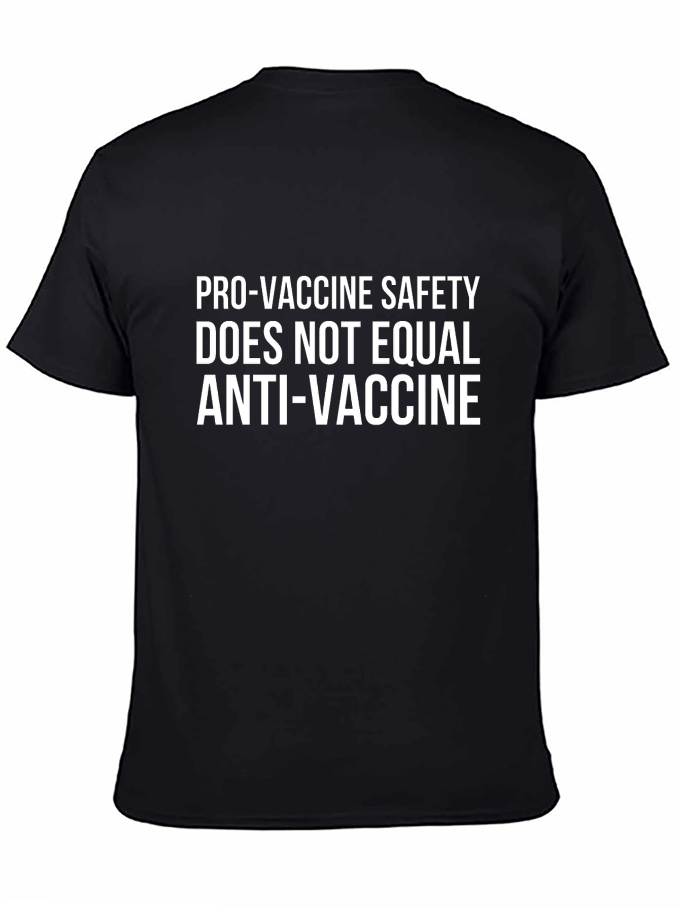 Pro-Vaccine Safety Graphic Tee - Black Cotton Casual