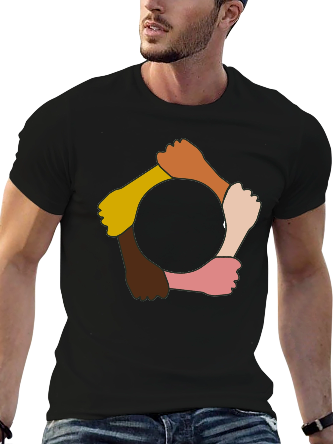 Unity Fist Circle Graphic Tee - Black