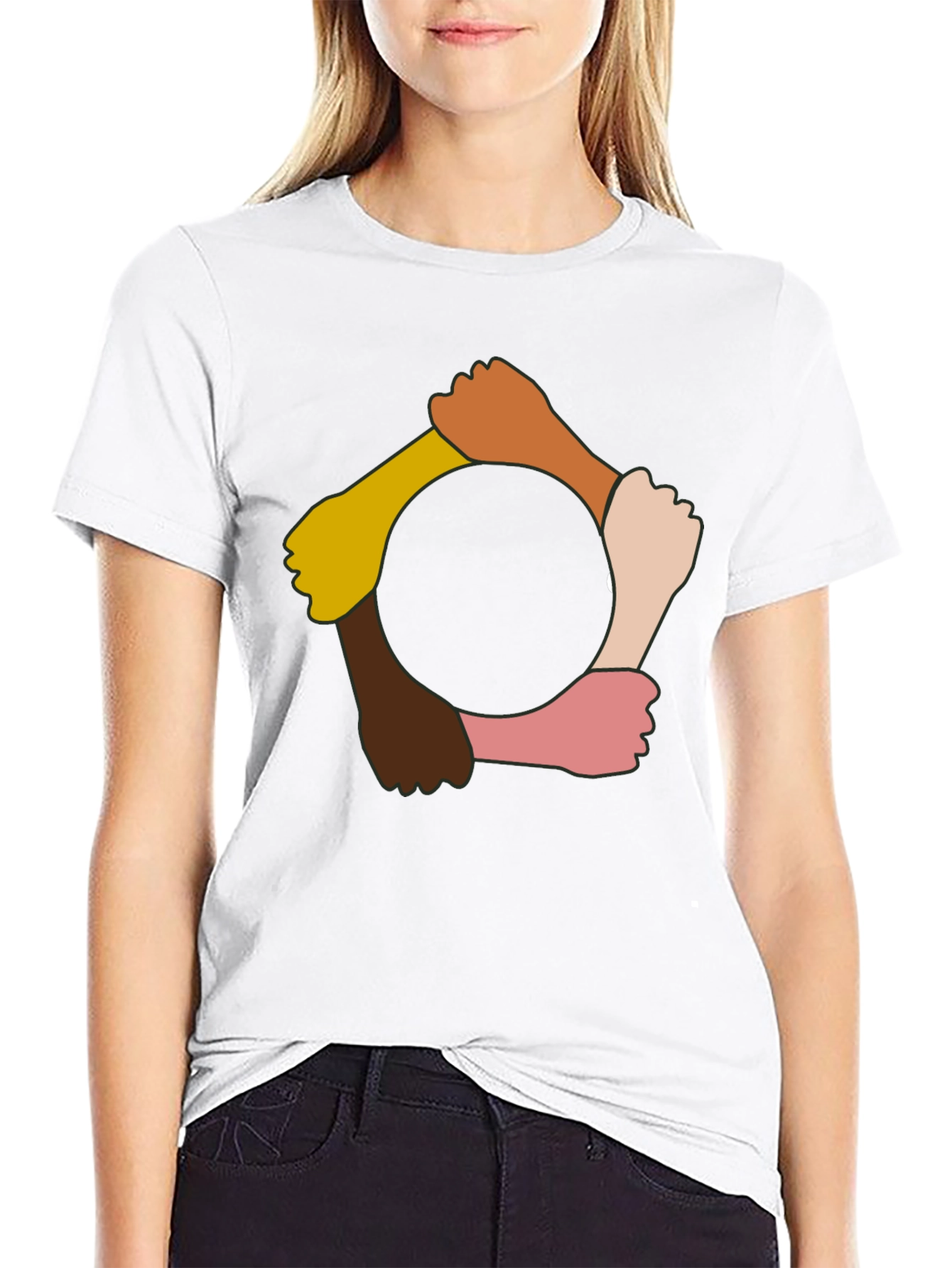 Unity Fist Circle Graphic Tee - Black