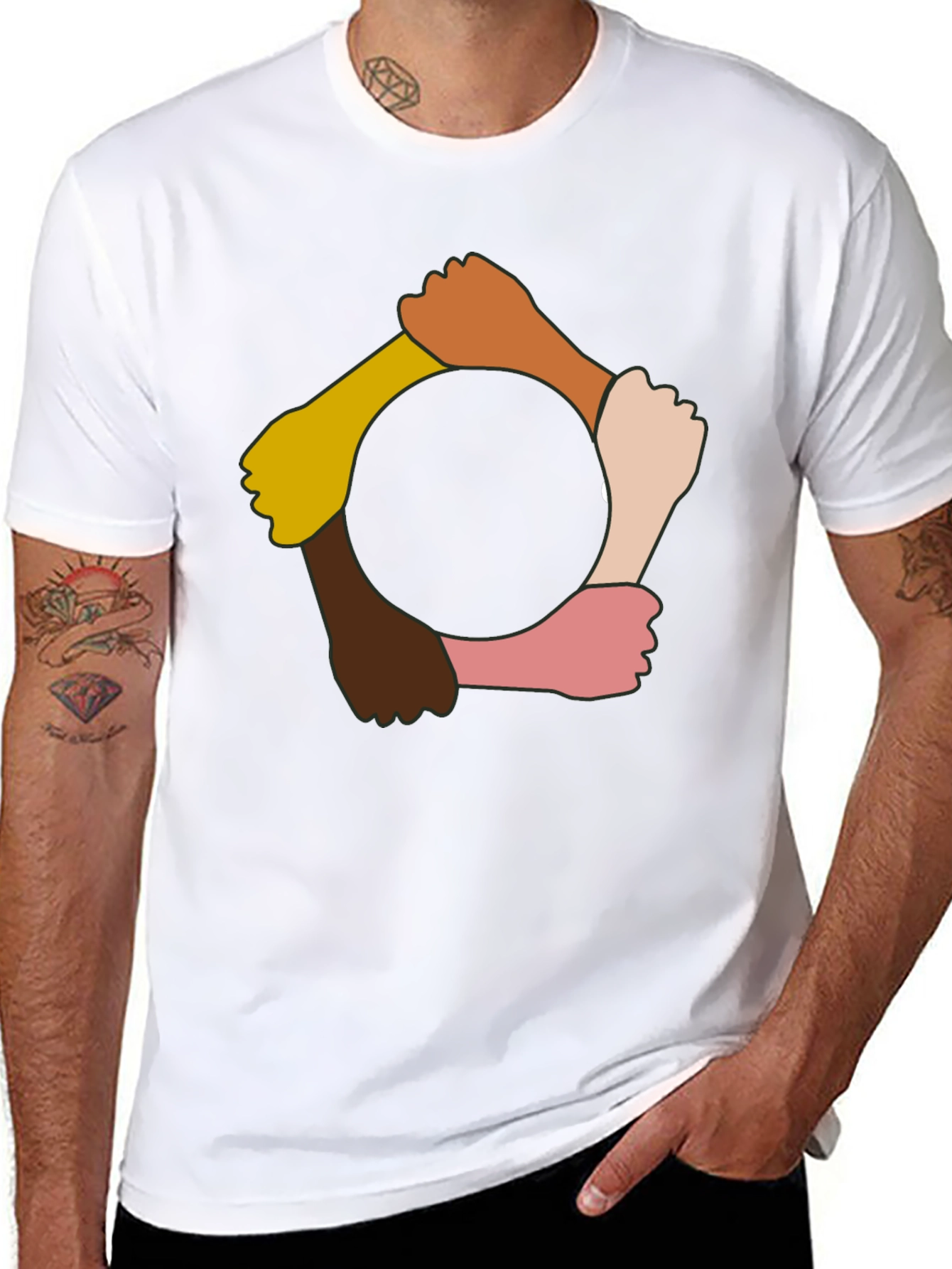 Unity Fist Circle Graphic Tee - Black
