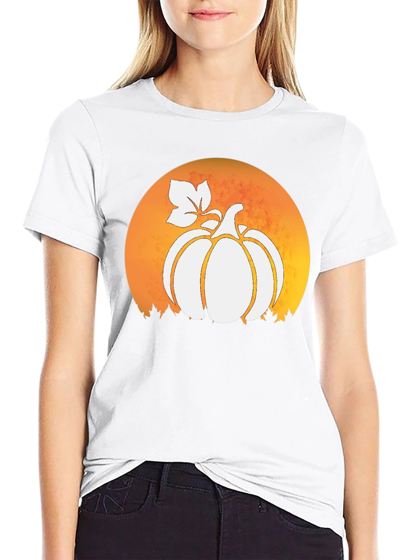 Pumpkin Moon Black T-Shirt - Fall Harvest Tee