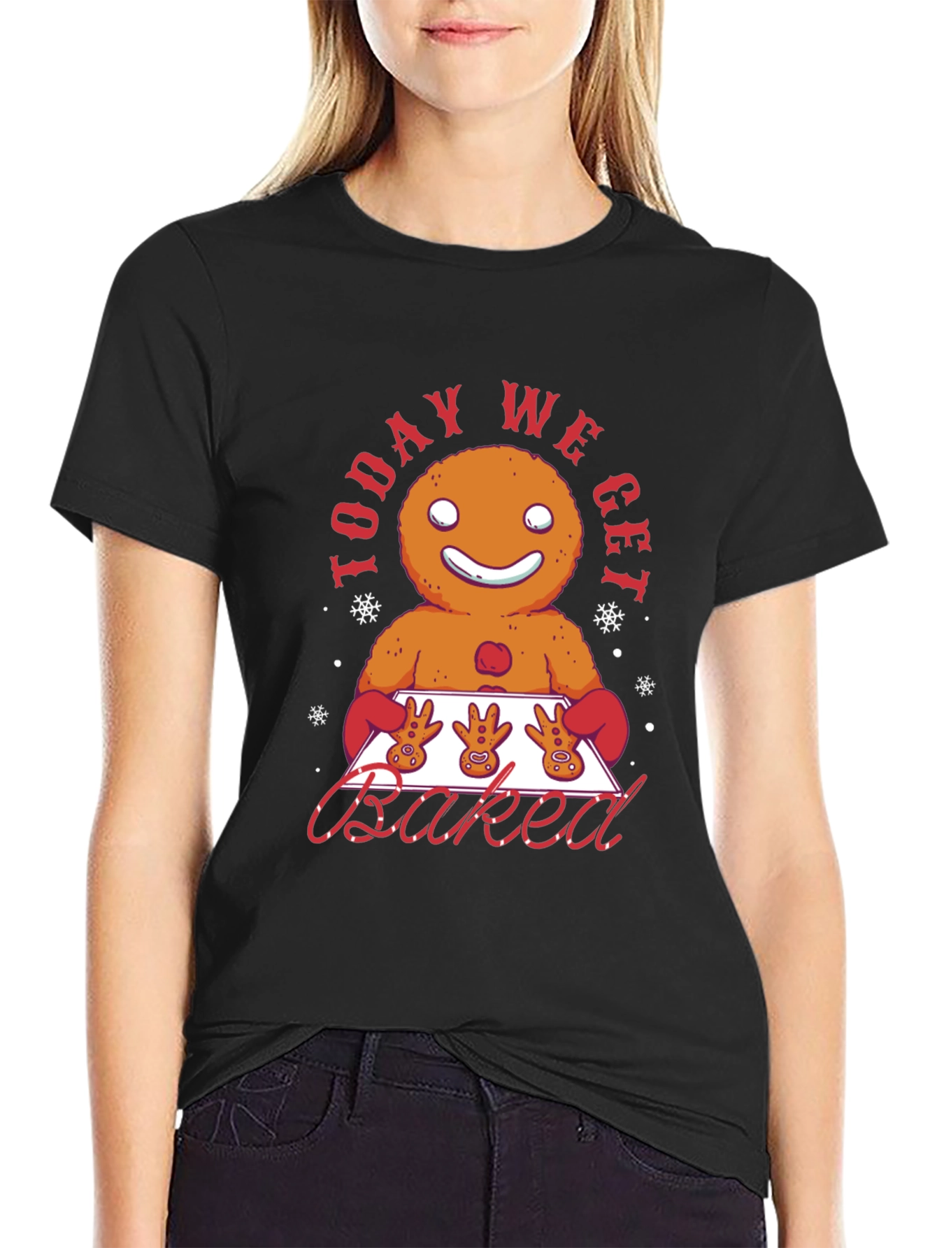 Gingerbread Man Today We Get Baked Graphic T-Shirt