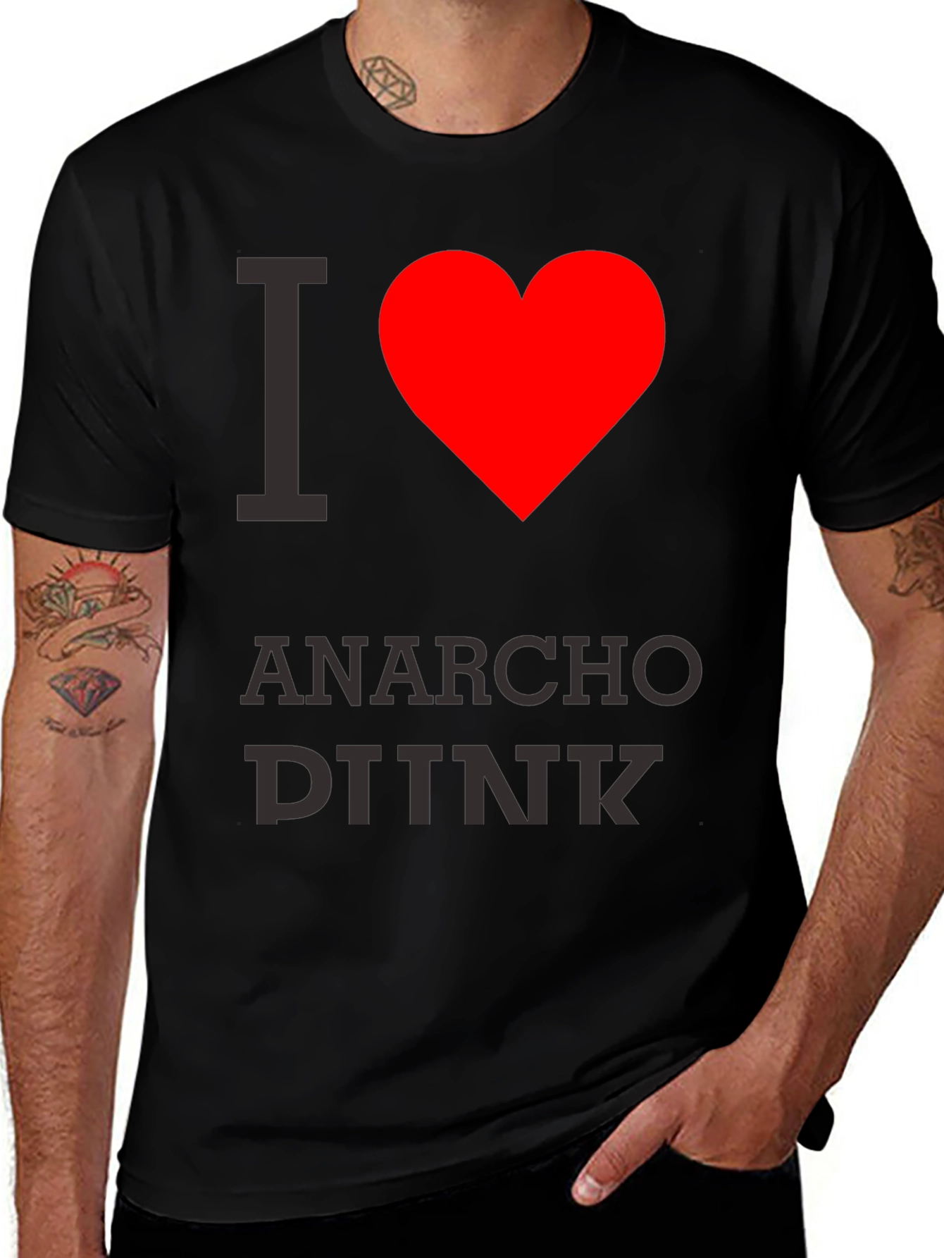 I Heart Anarcho DINK Black T-Shirt