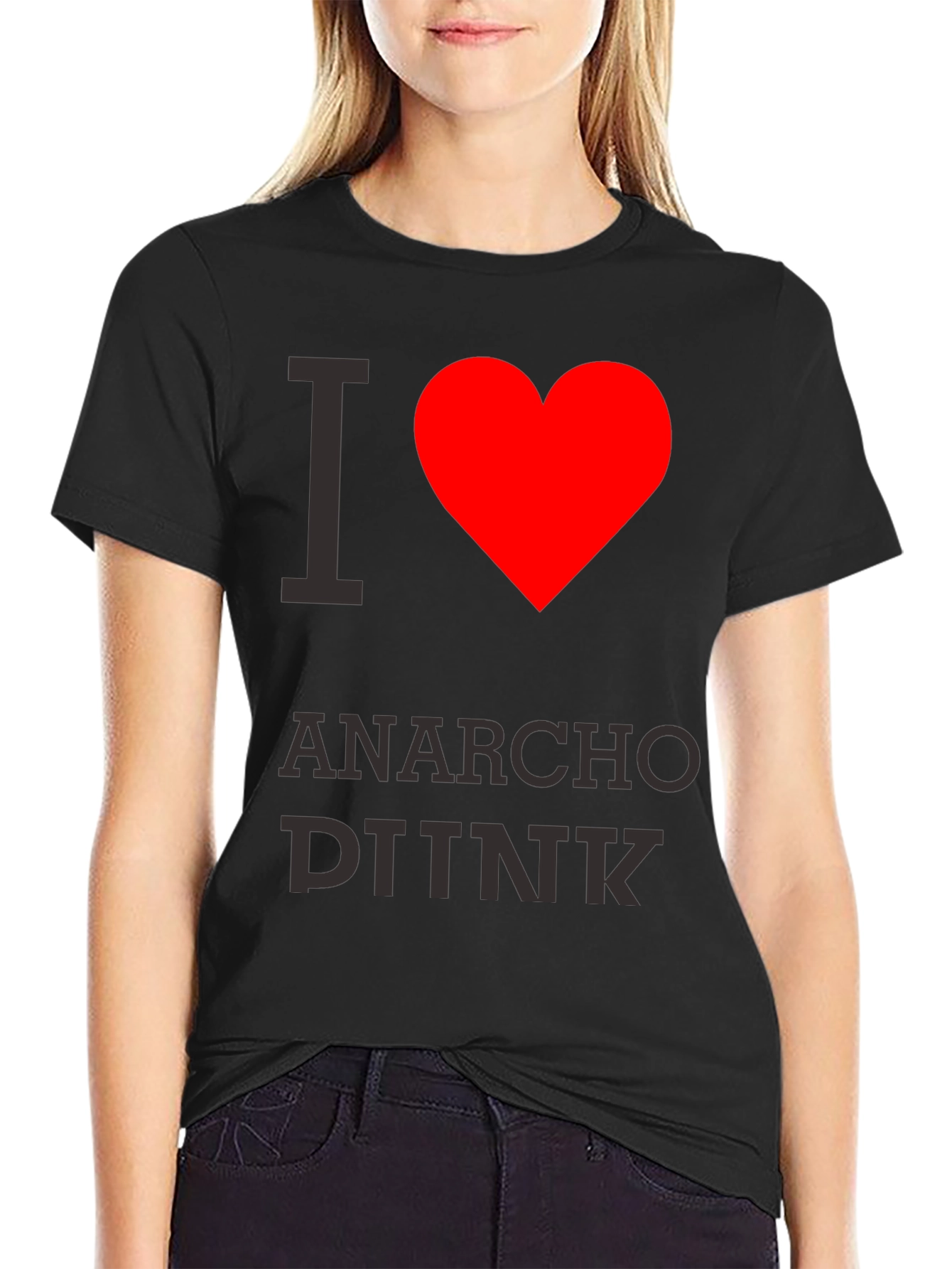 I Heart Anarcho DINK Black T-Shirt