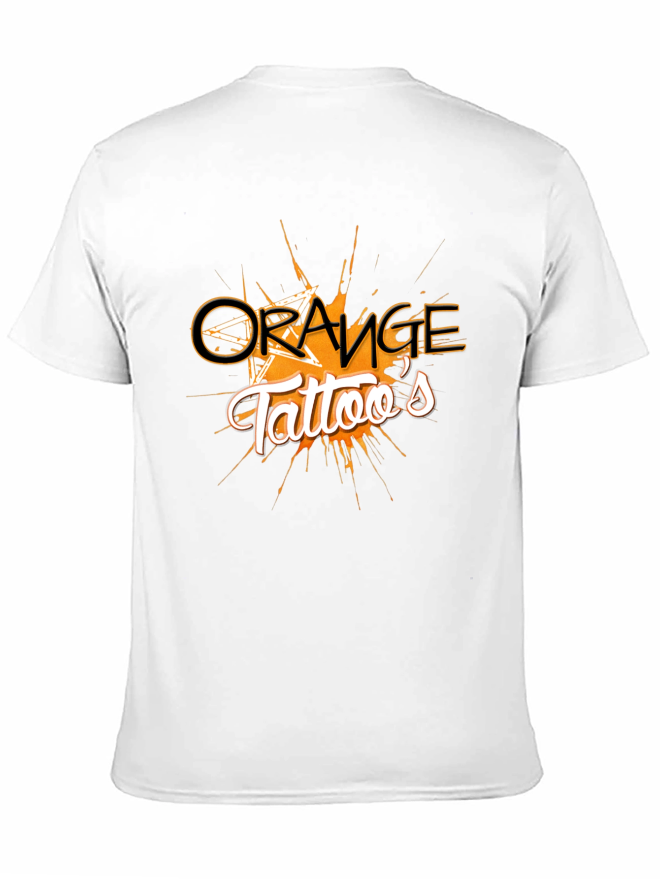 Orange Tattoos Graphic Black Tee