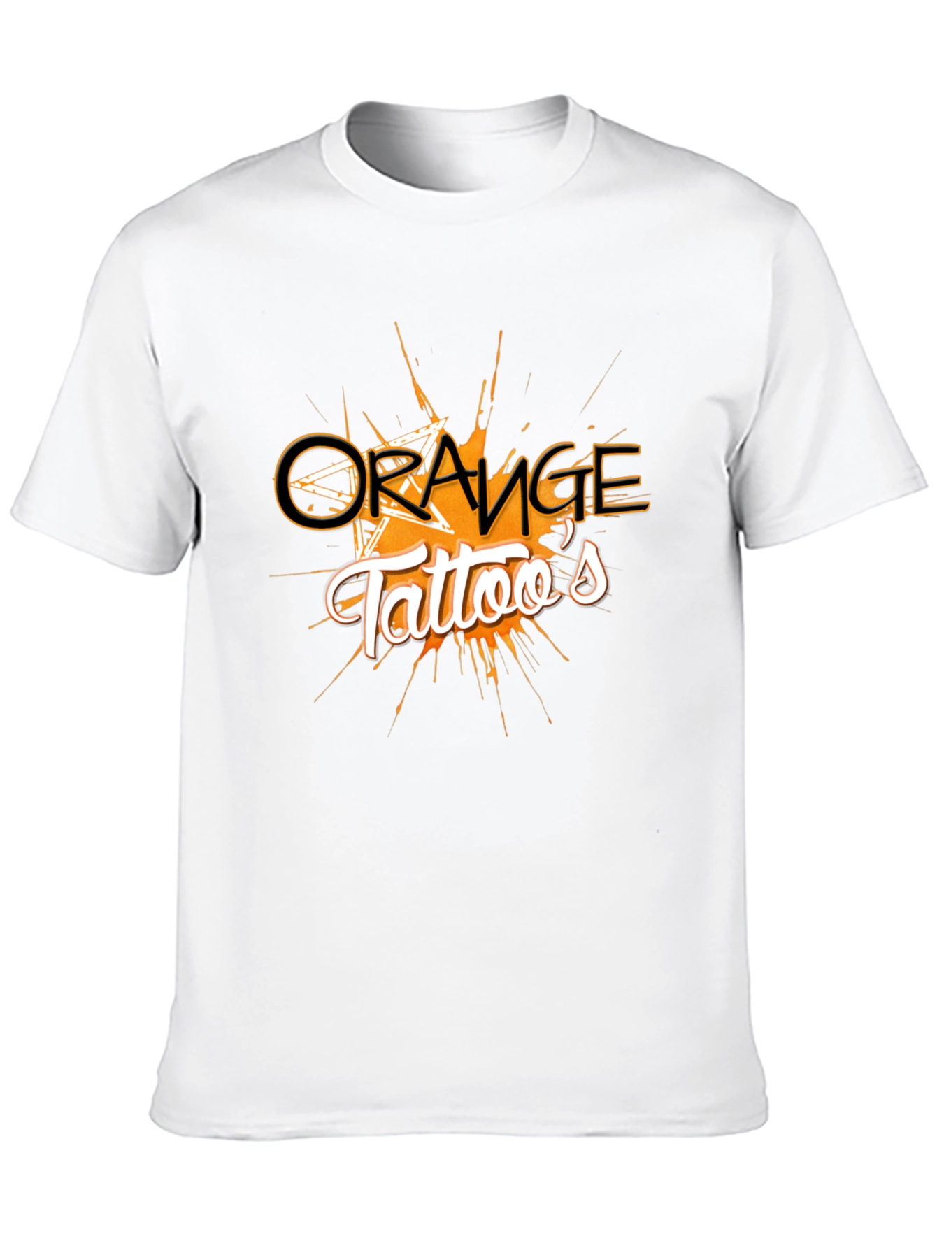 Orange Tattoos Graphic Black Tee