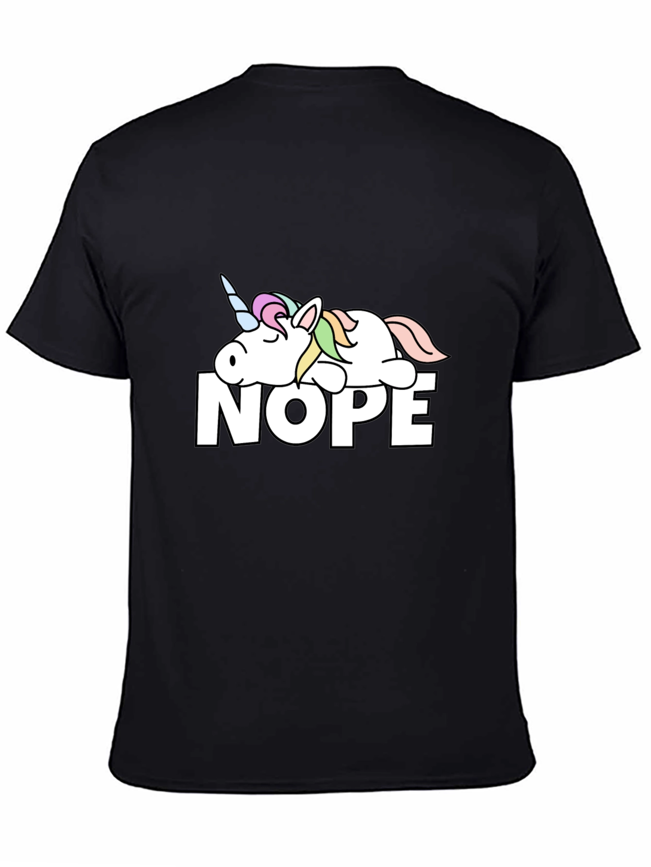 Nope Lazy Unicorn Graphic T-Shirt