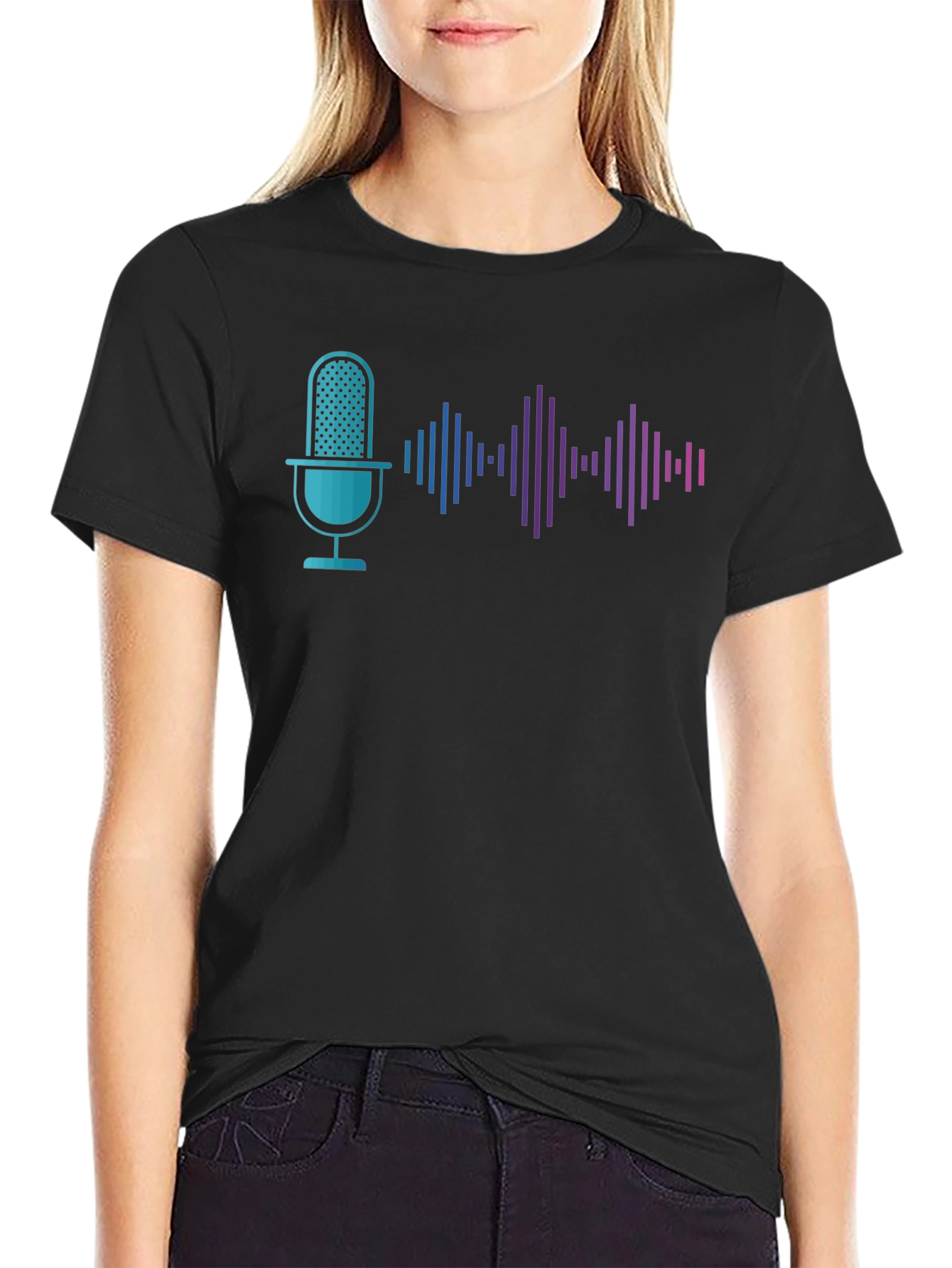 Podcast Wave Graphic Tee - Black