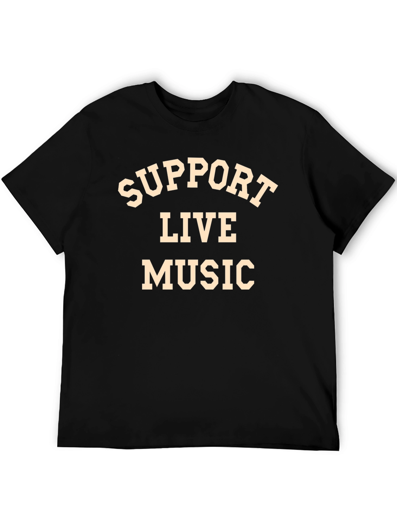 Support Live Music Black Graphic T-Shirt