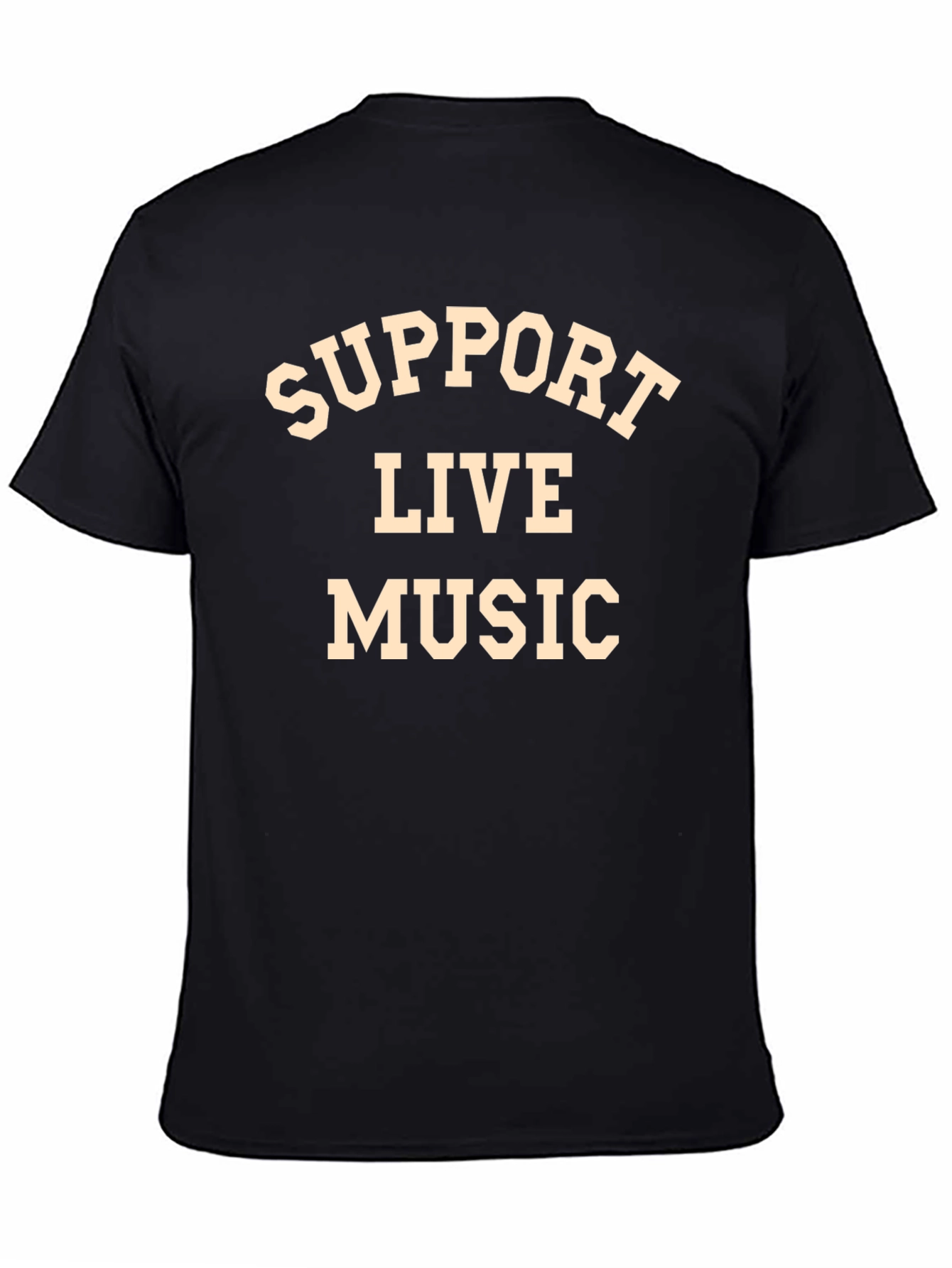 Support Live Music Black Graphic T-Shirt