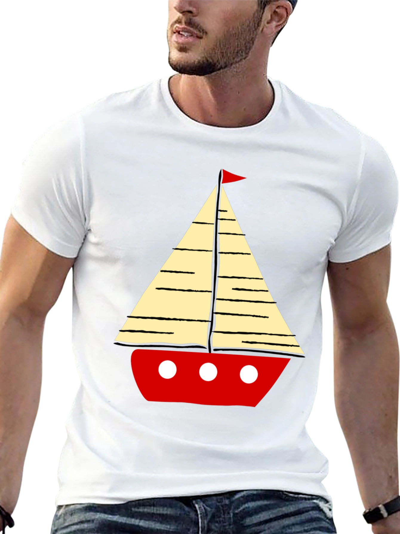Sailboat Graphic Mens T-Shirt