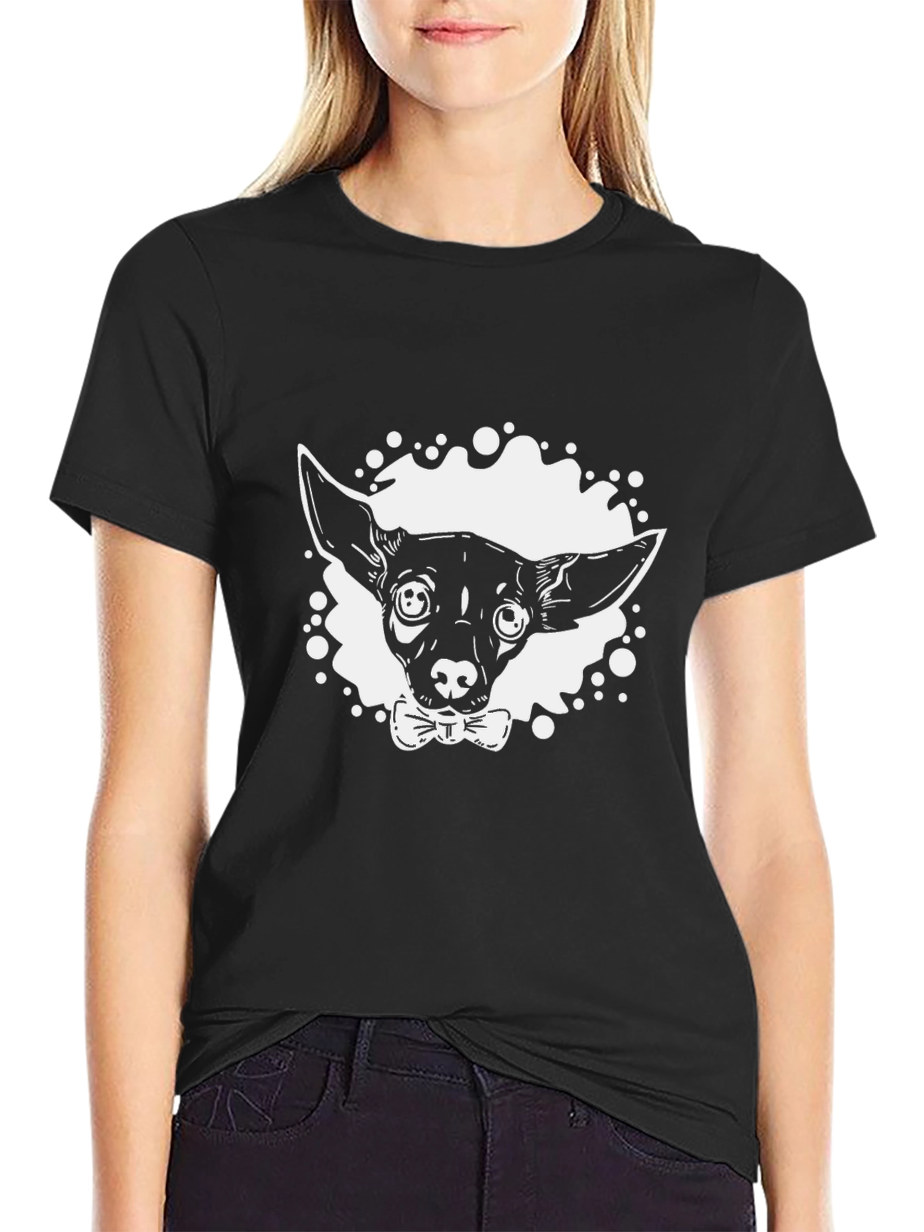 Dog with Bow Tie Graphic Tee