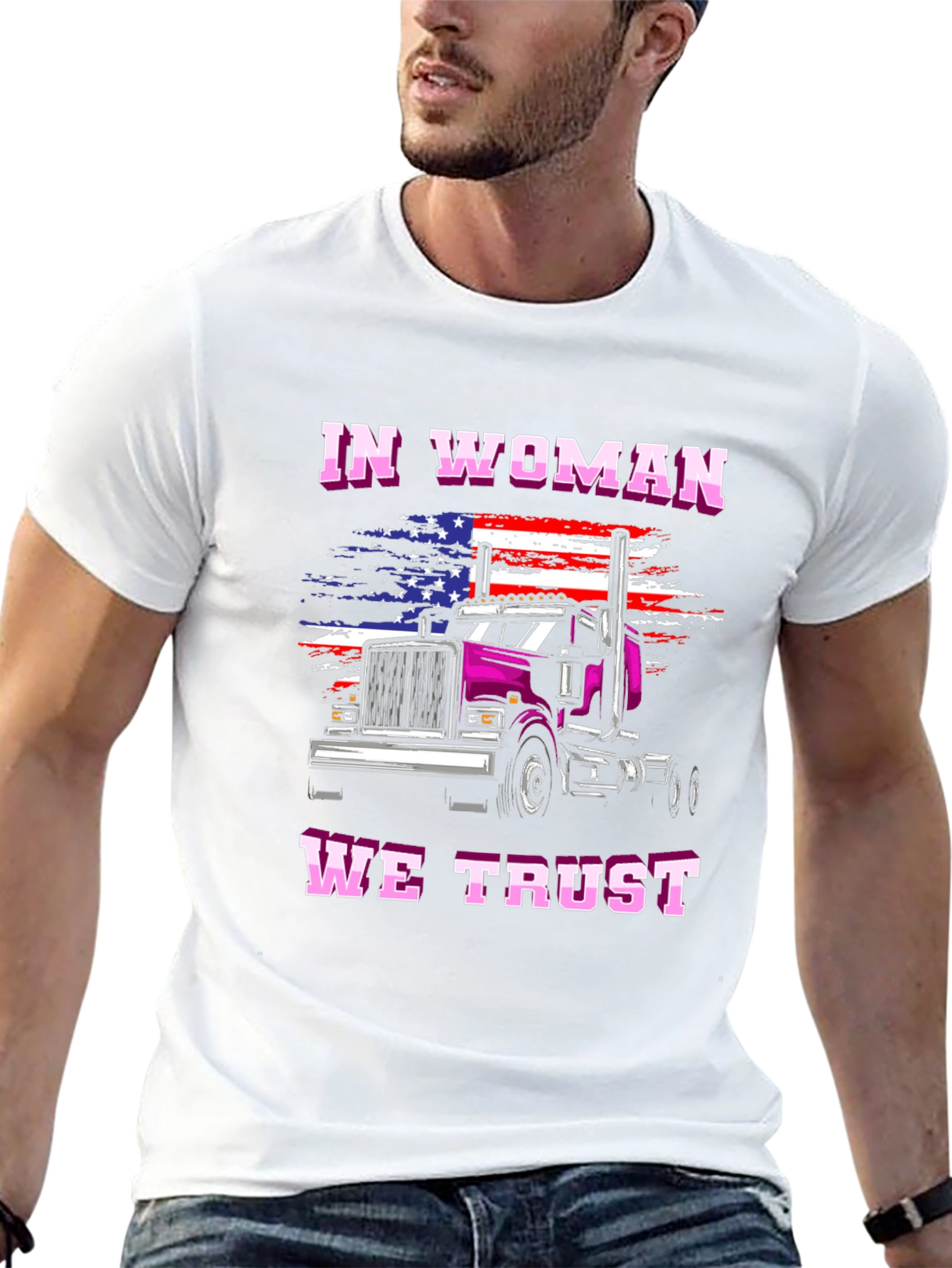 In Woman We Trust Trucker T-Shirt