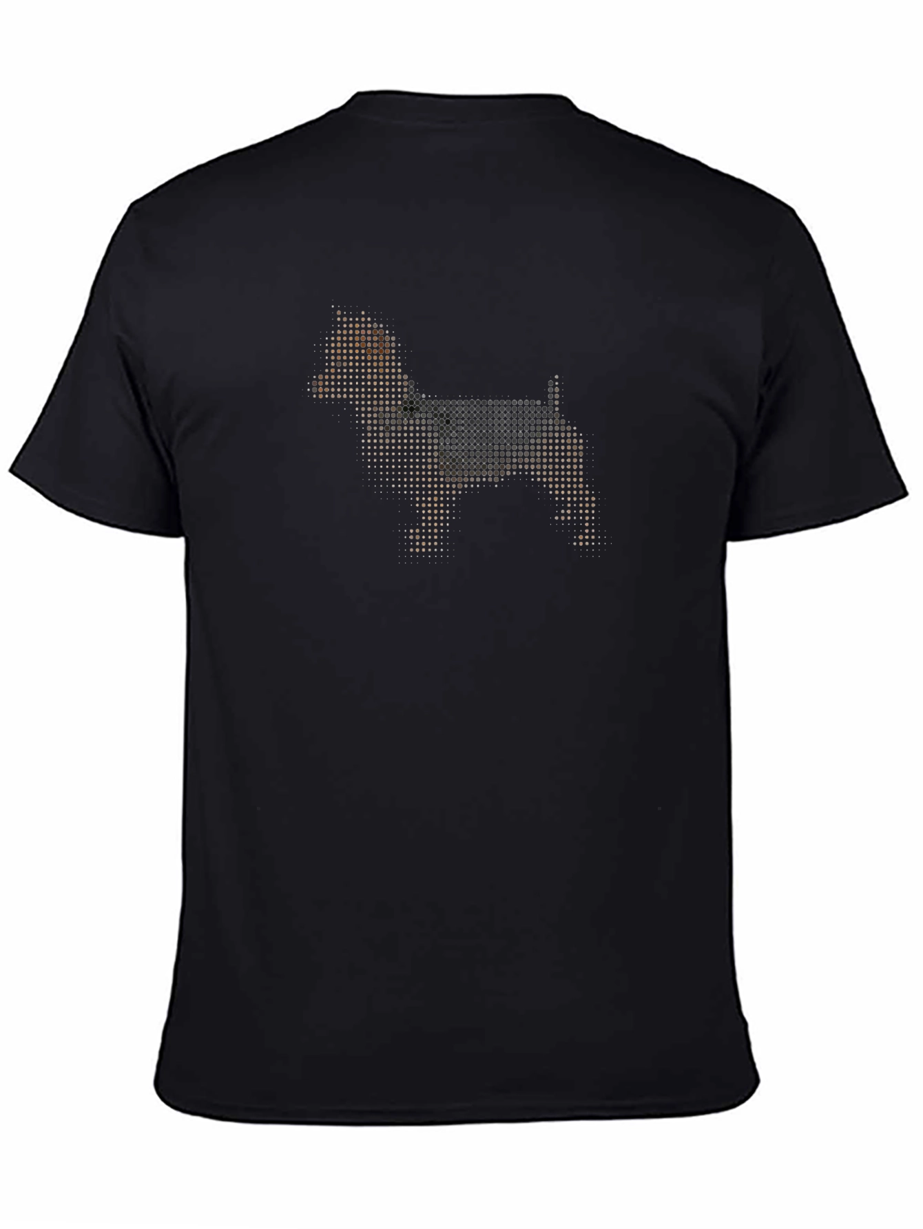 Dog Dot Art T-Shirt - Black