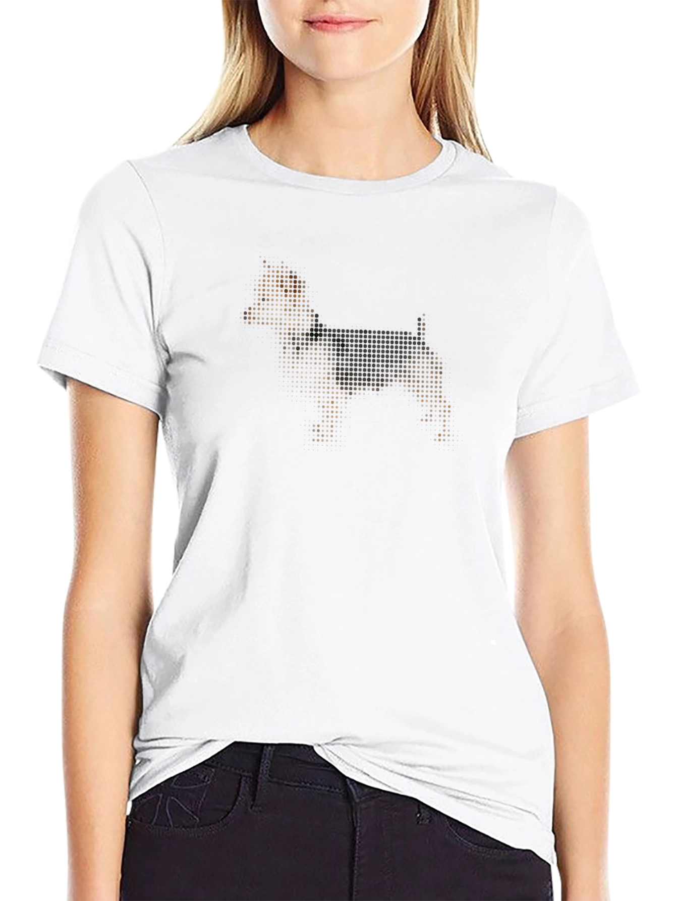 Dog Dot Art T-Shirt - Black