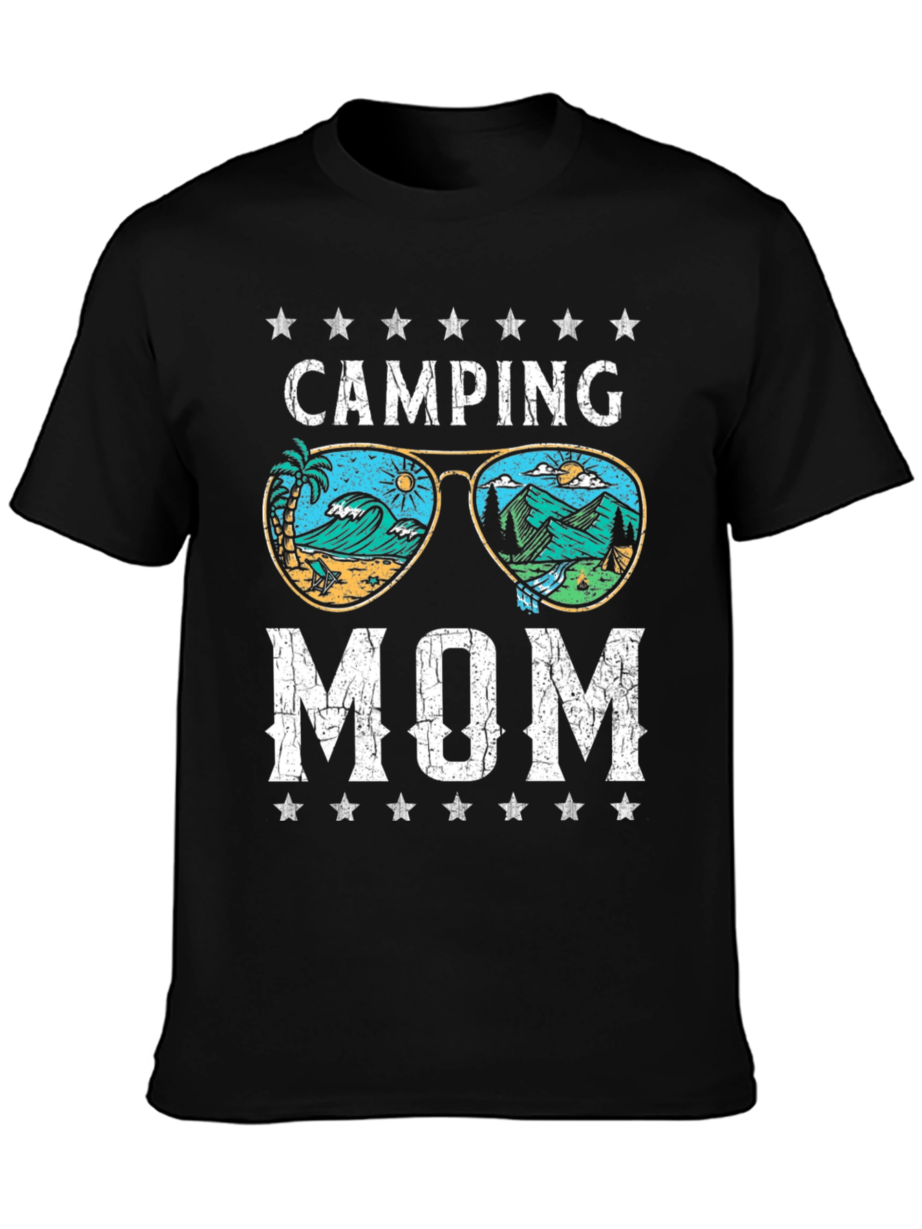 Camping Mom Black Graphic T-Shirt