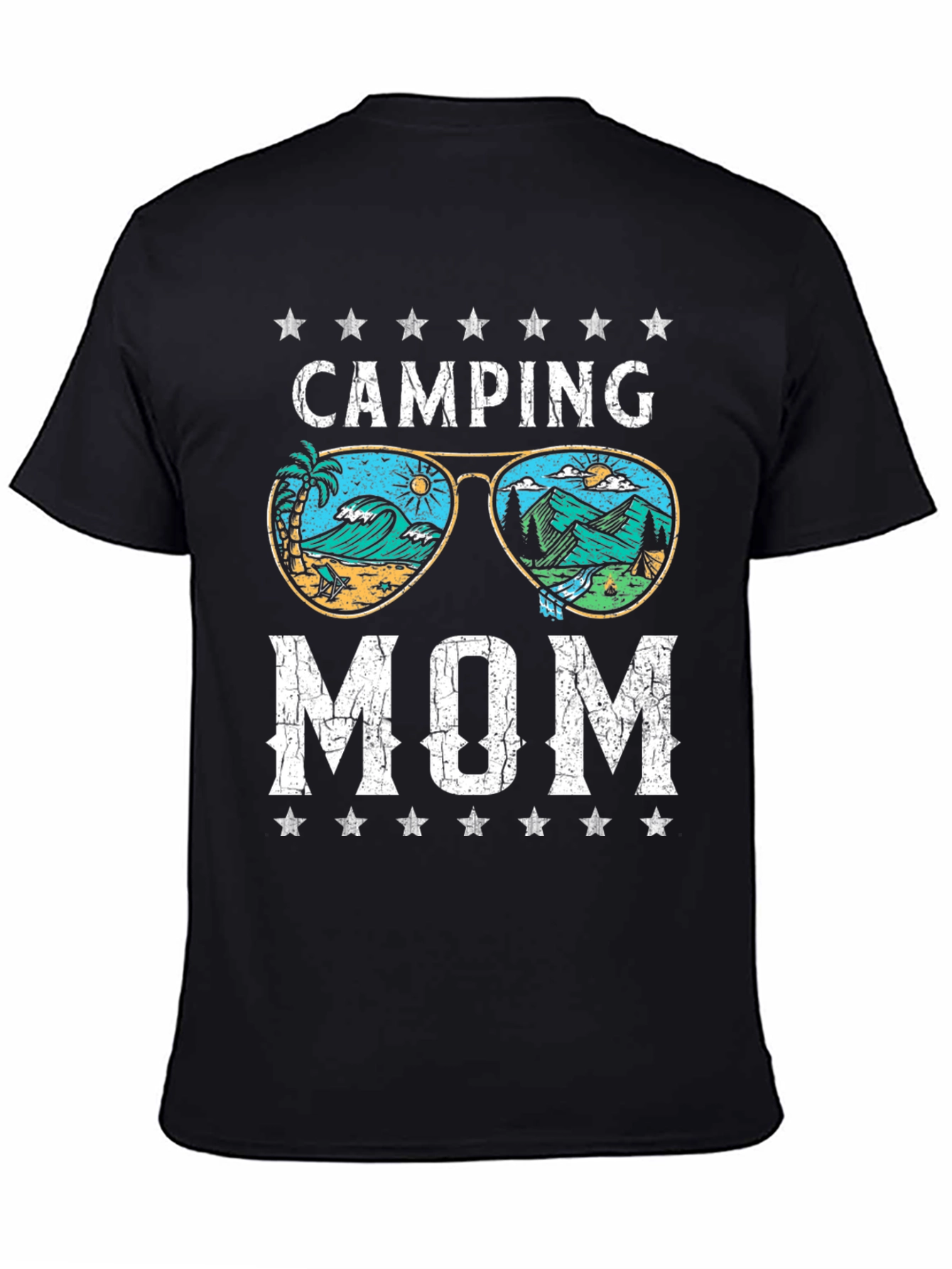 Camping Mom Black Graphic T-Shirt