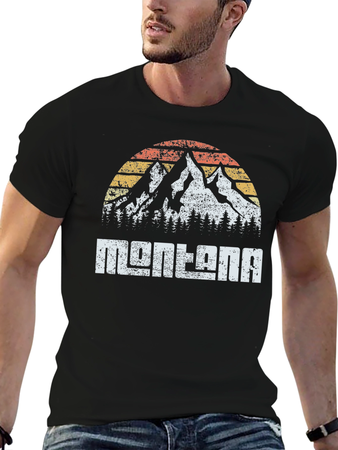 Montana Retro Mountain Graphic T-Shirt
