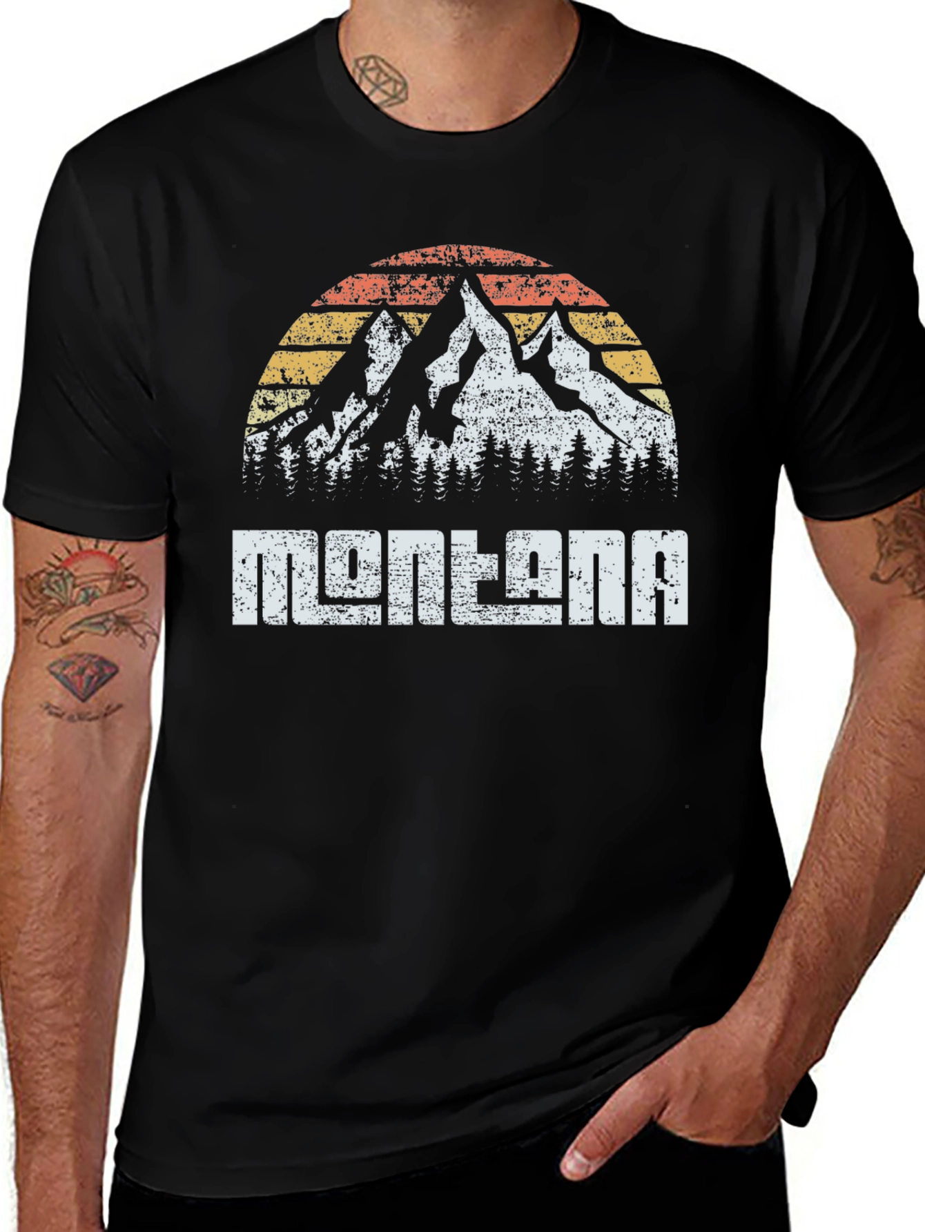 Montana Retro Mountain Graphic T-Shirt