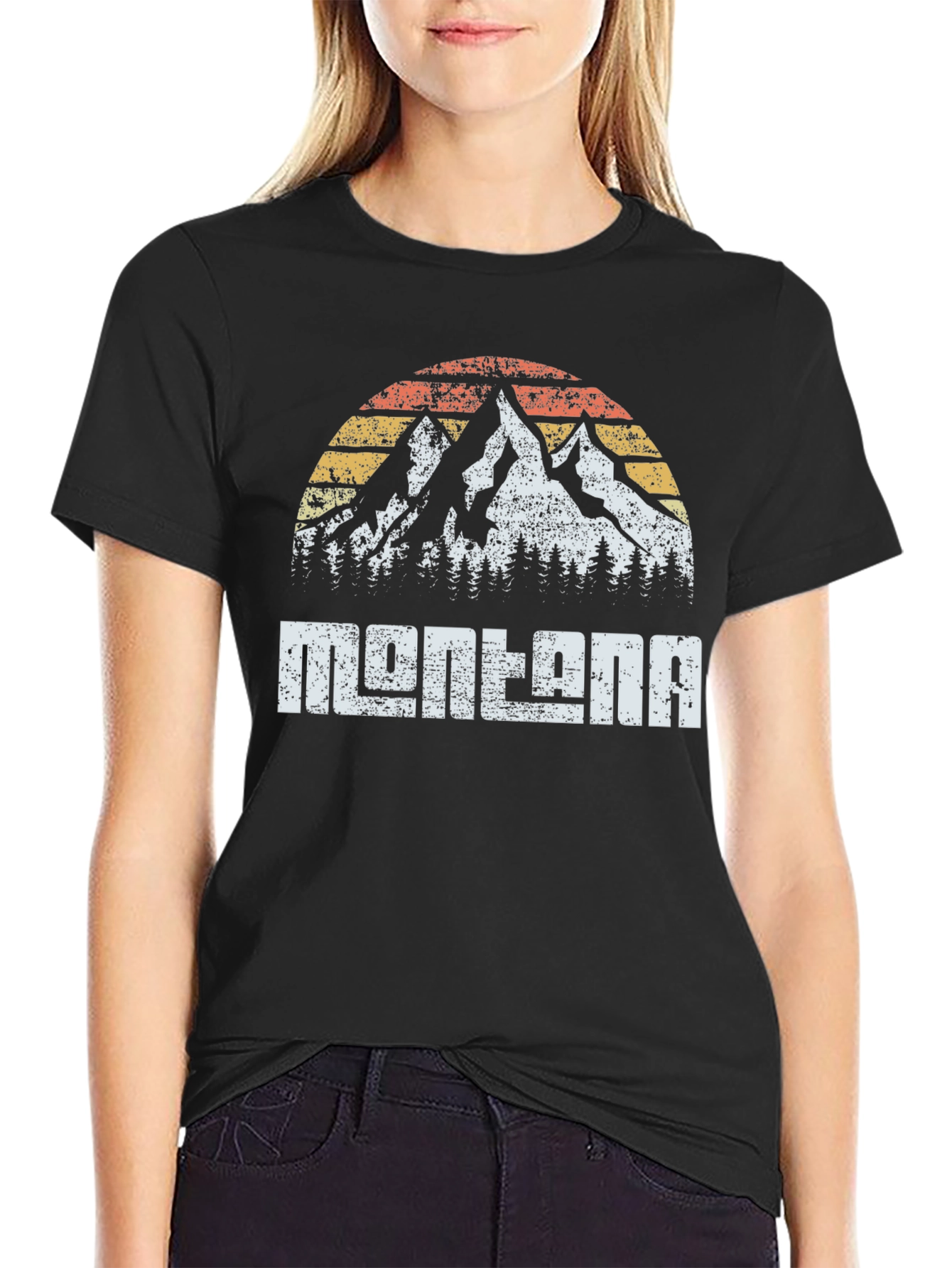 Montana Retro Mountain Graphic T-Shirt