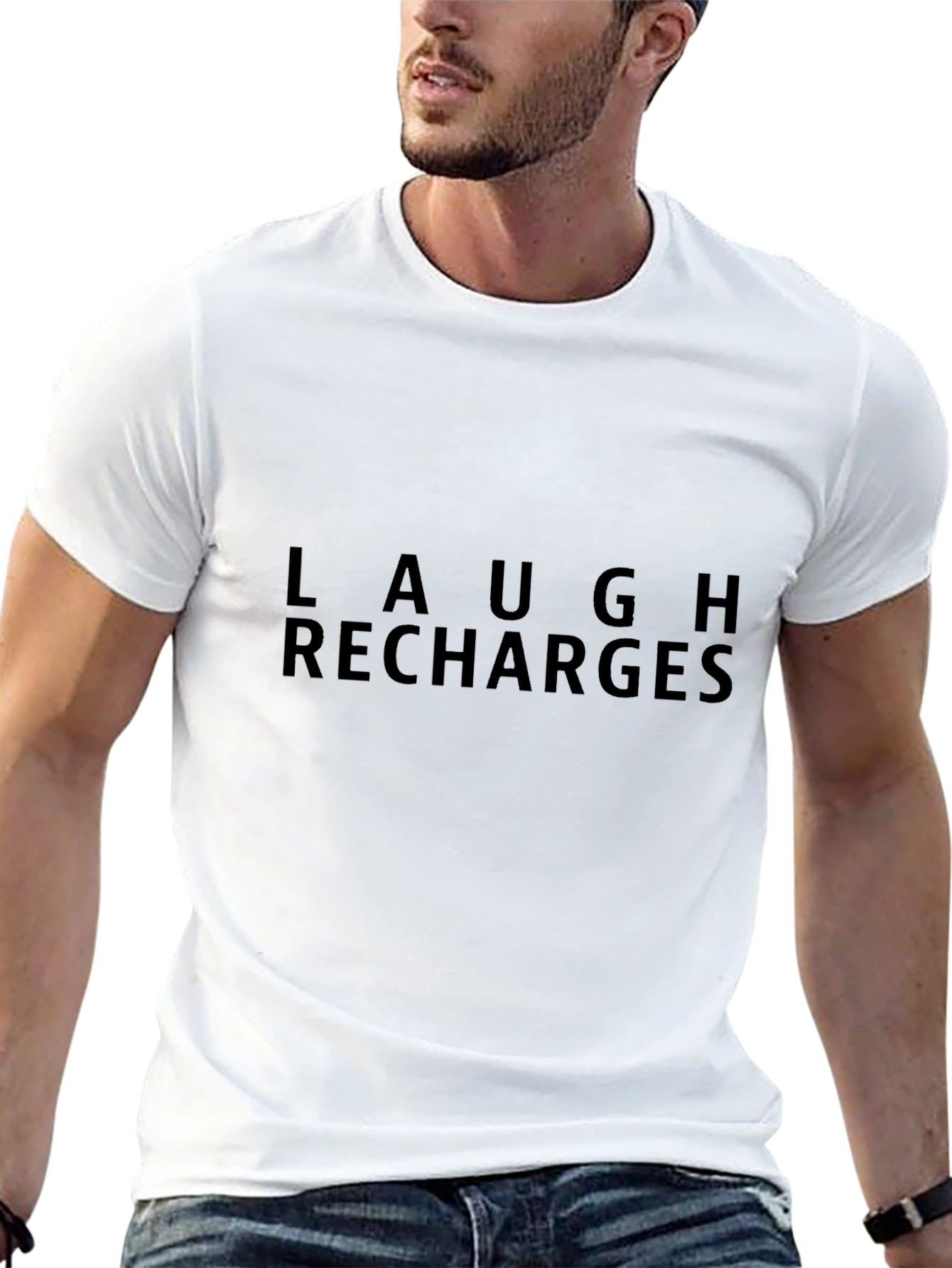 Laugh Recharges Black Graphic Tee