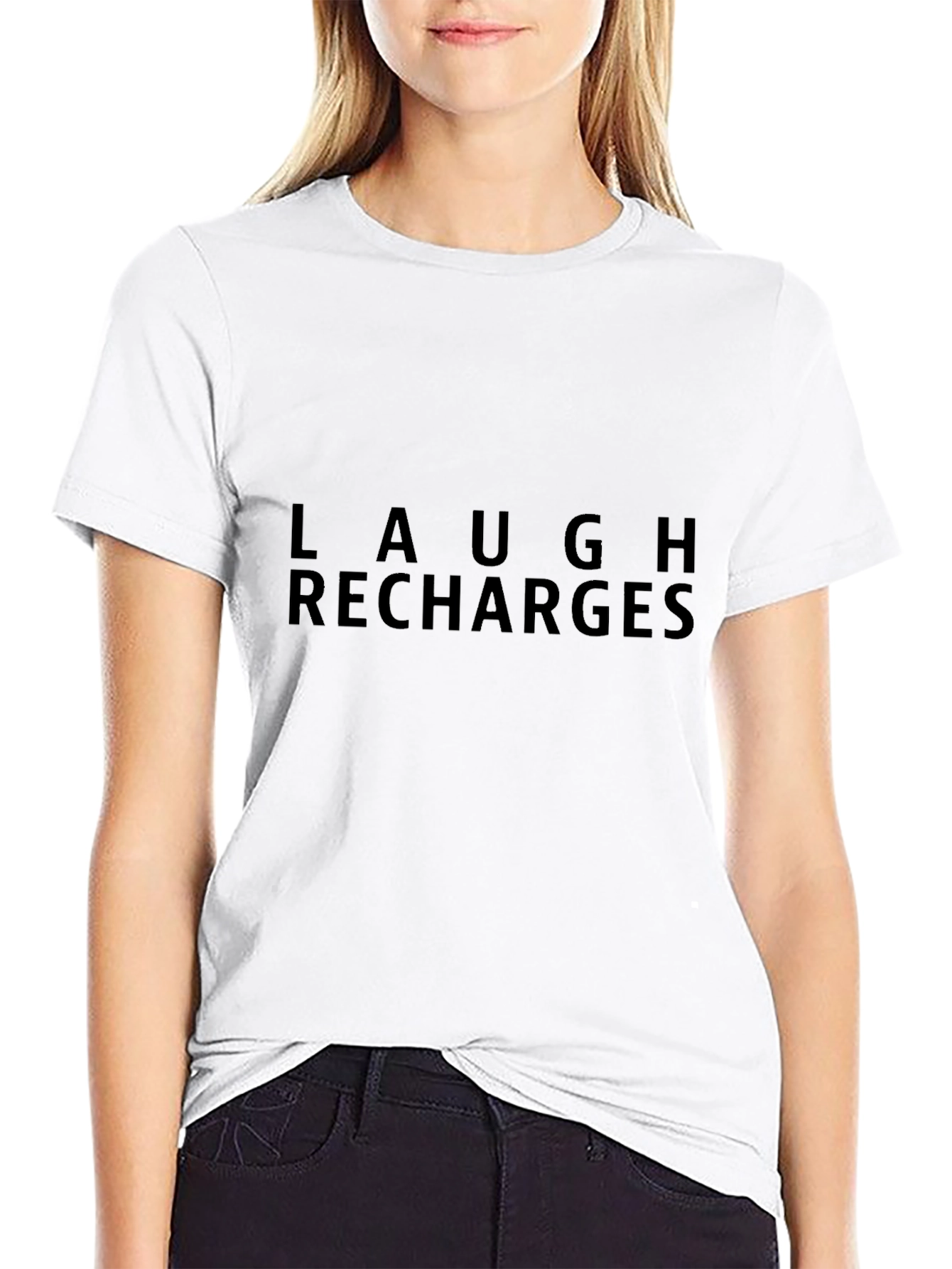 Laugh Recharges Black Graphic Tee
