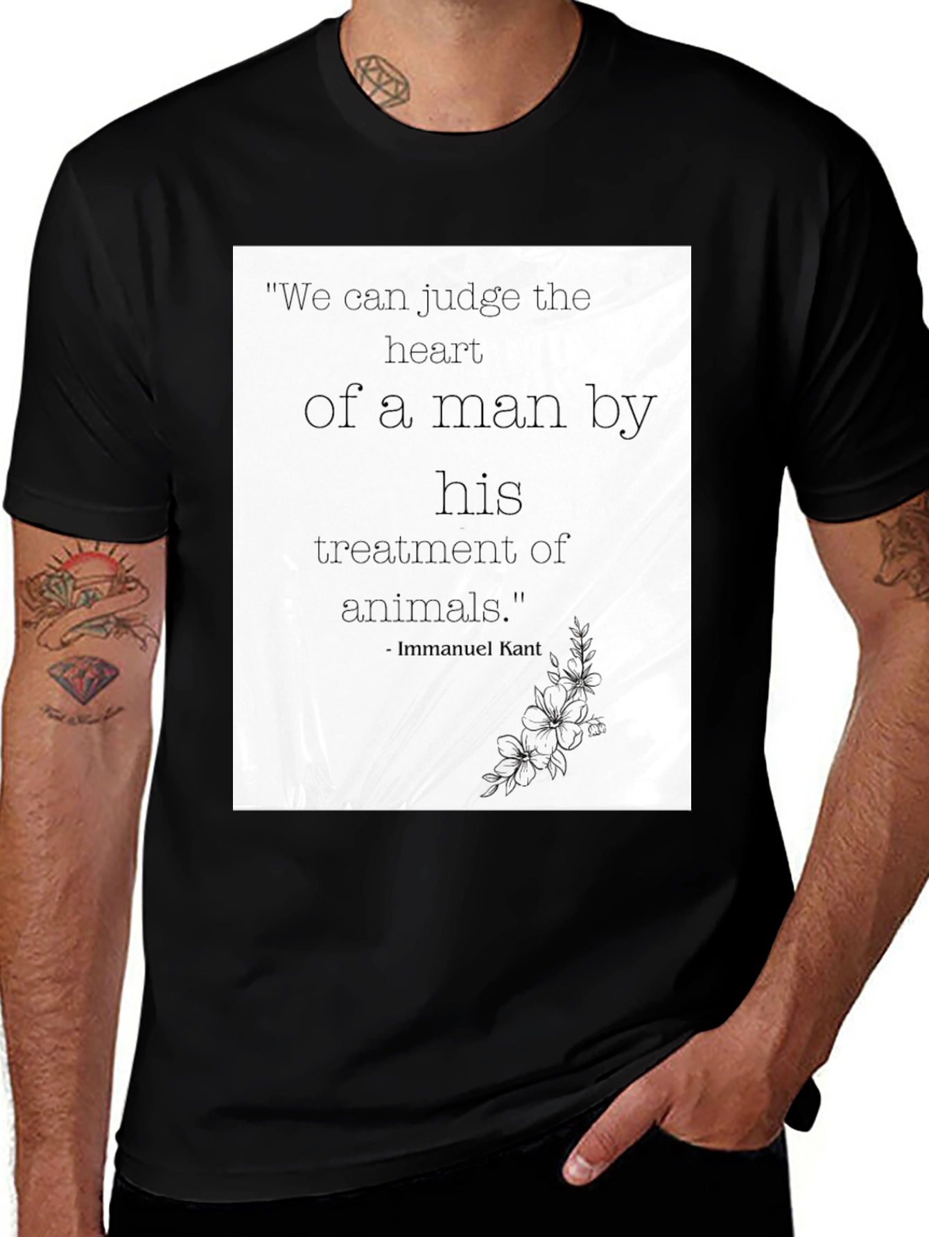 Immanuel Kant Quote Graphic T-Shirt - Animal Lover Tee