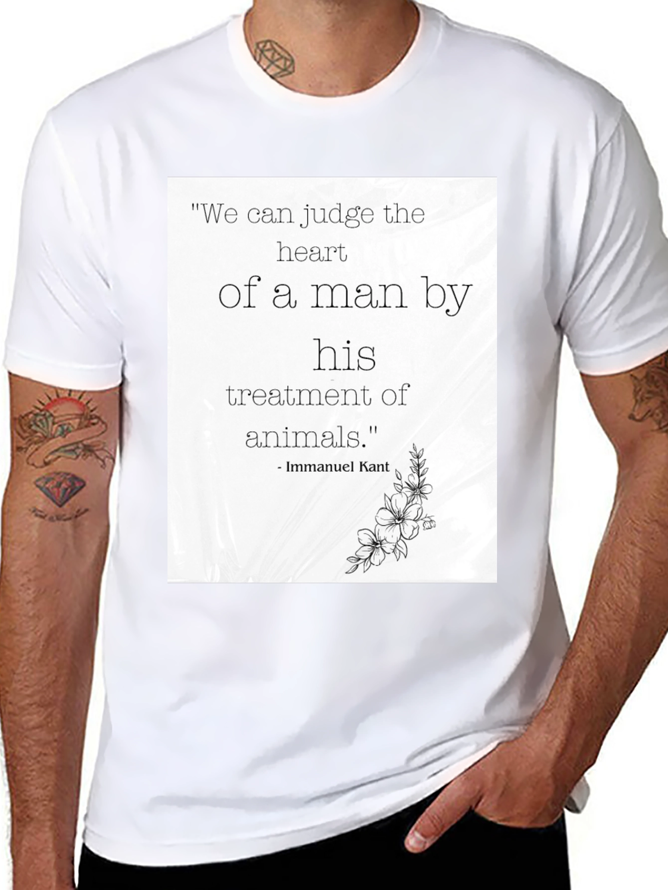 Immanuel Kant Quote Graphic T-Shirt - Animal Lover Tee