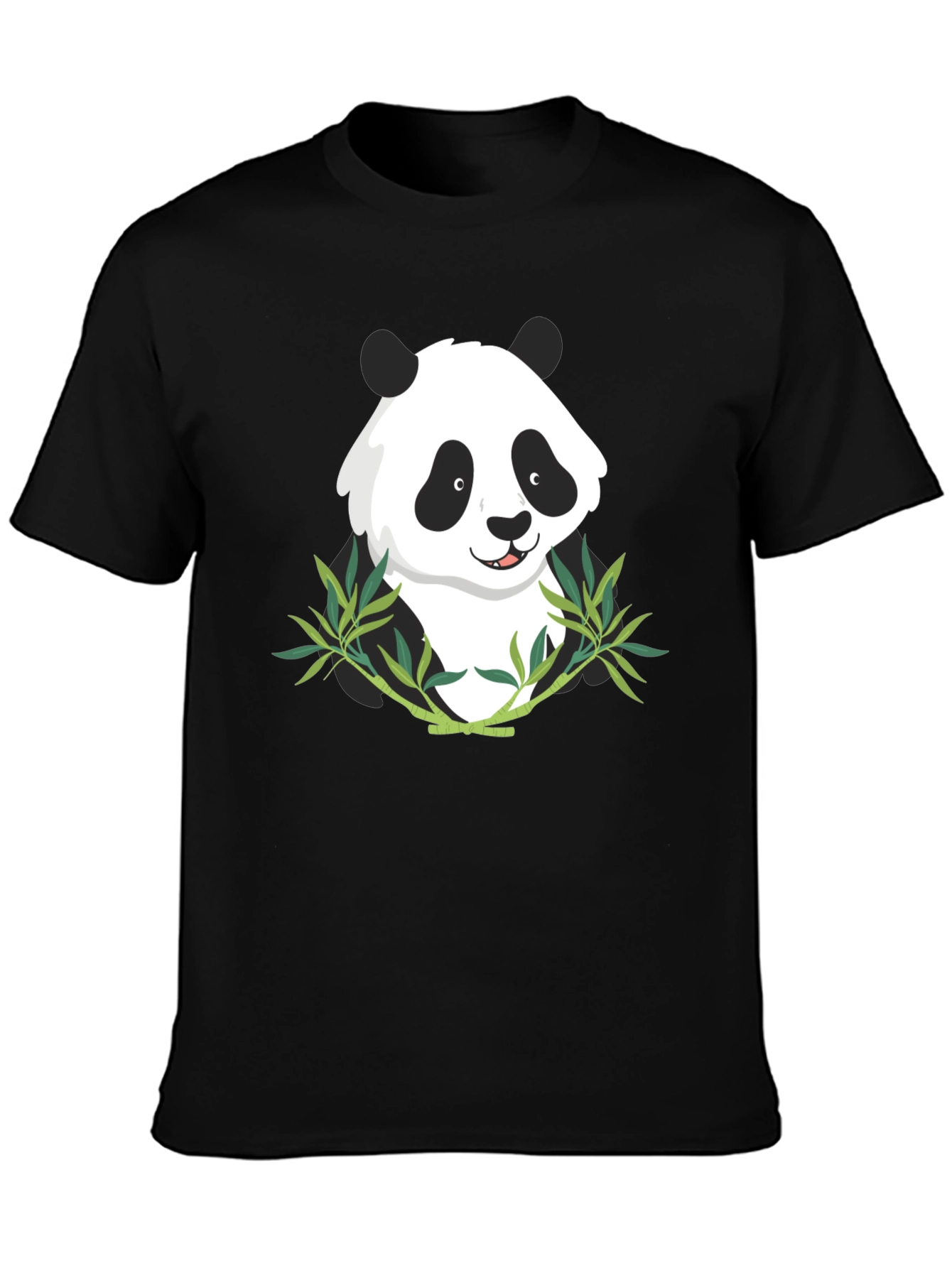 Panda Bamboo Graphic Tee - Mens Black T-Shirt