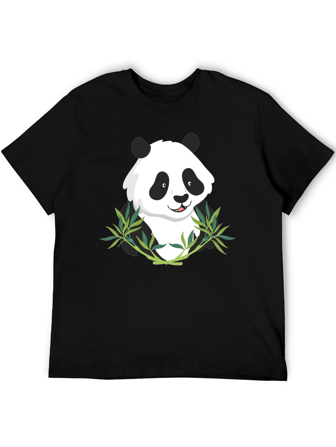 Panda Bamboo Graphic Tee - Mens Black T-Shirt
