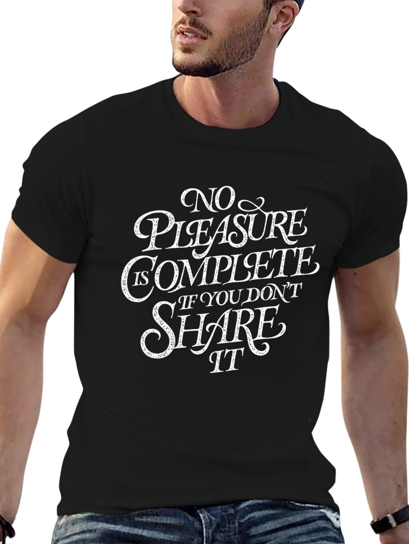 No Pleasure Complete Black Graphic Tee